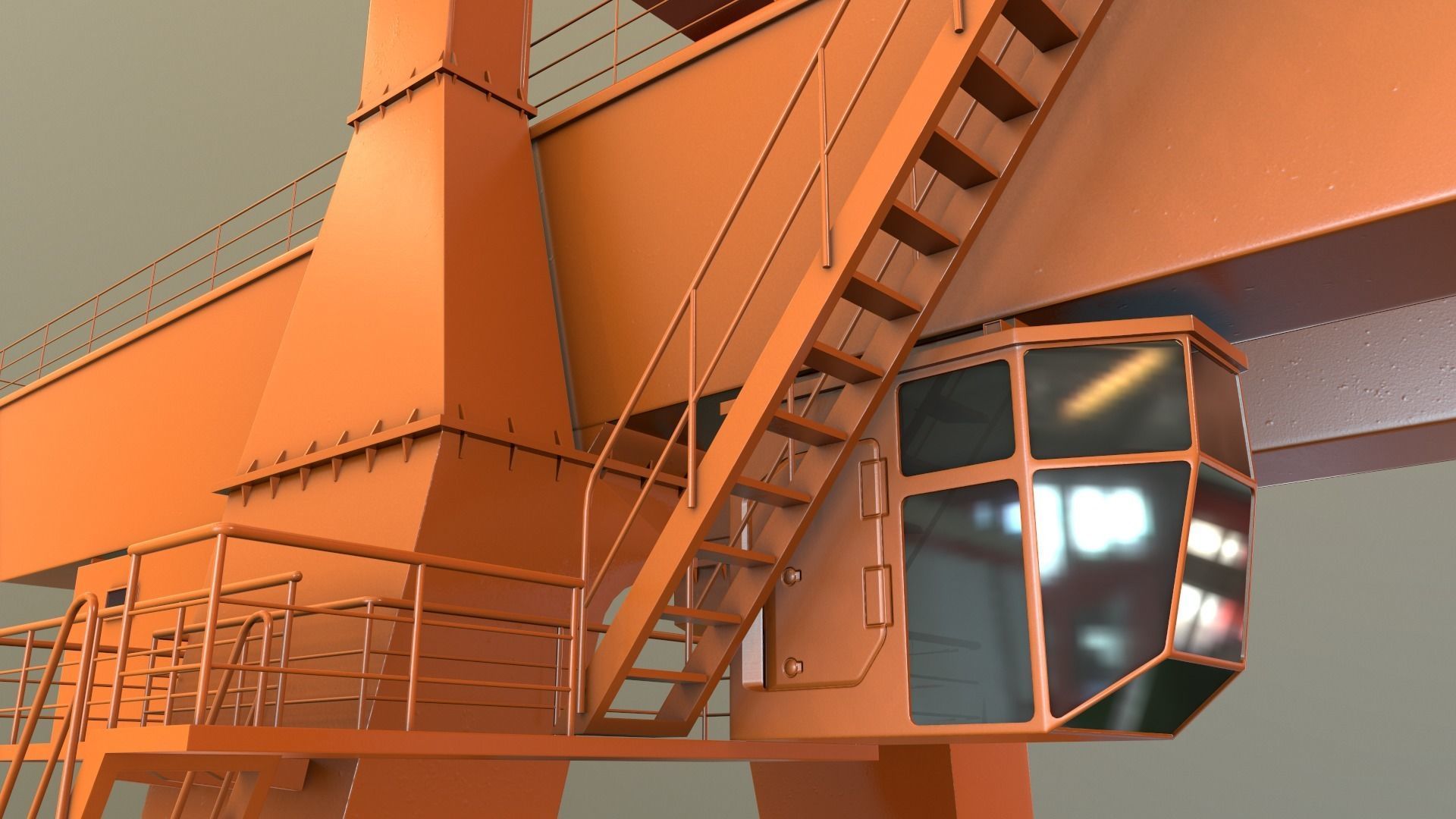 PBR Double Girder Gantry Crane V1 - Multi color Pack 3D Model Collection_70