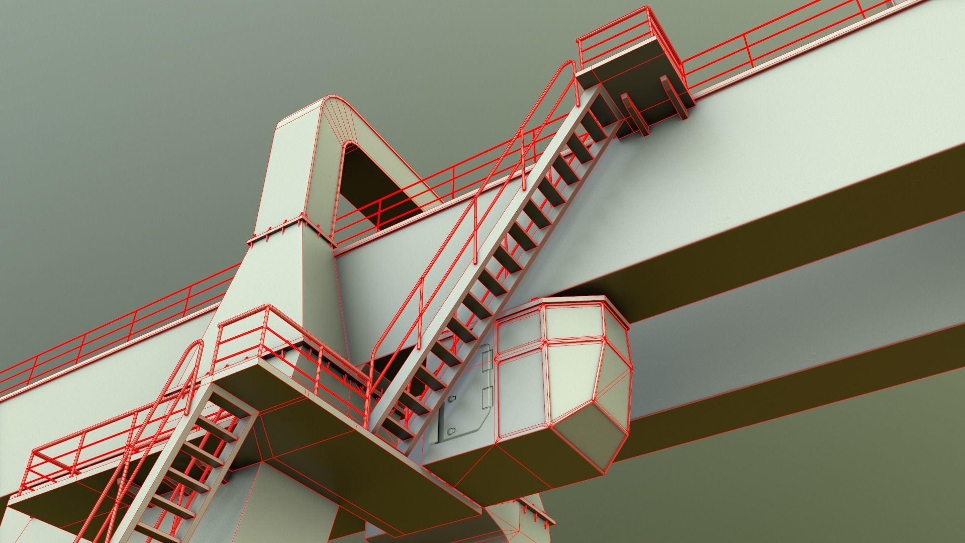 PBR Double Girder Gantry Crane V1 - Multi color Pack 3D Model Collection_103