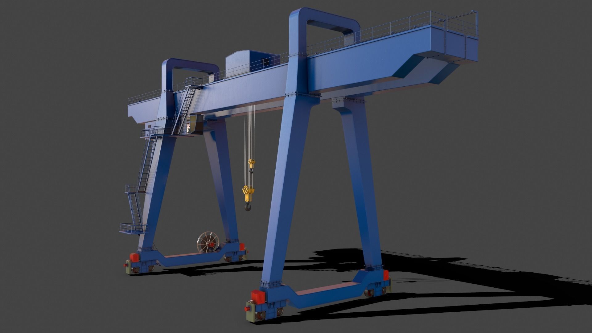 PBR Double Girder Gantry Crane V1 - Multi color Pack 3D Model Collection_13