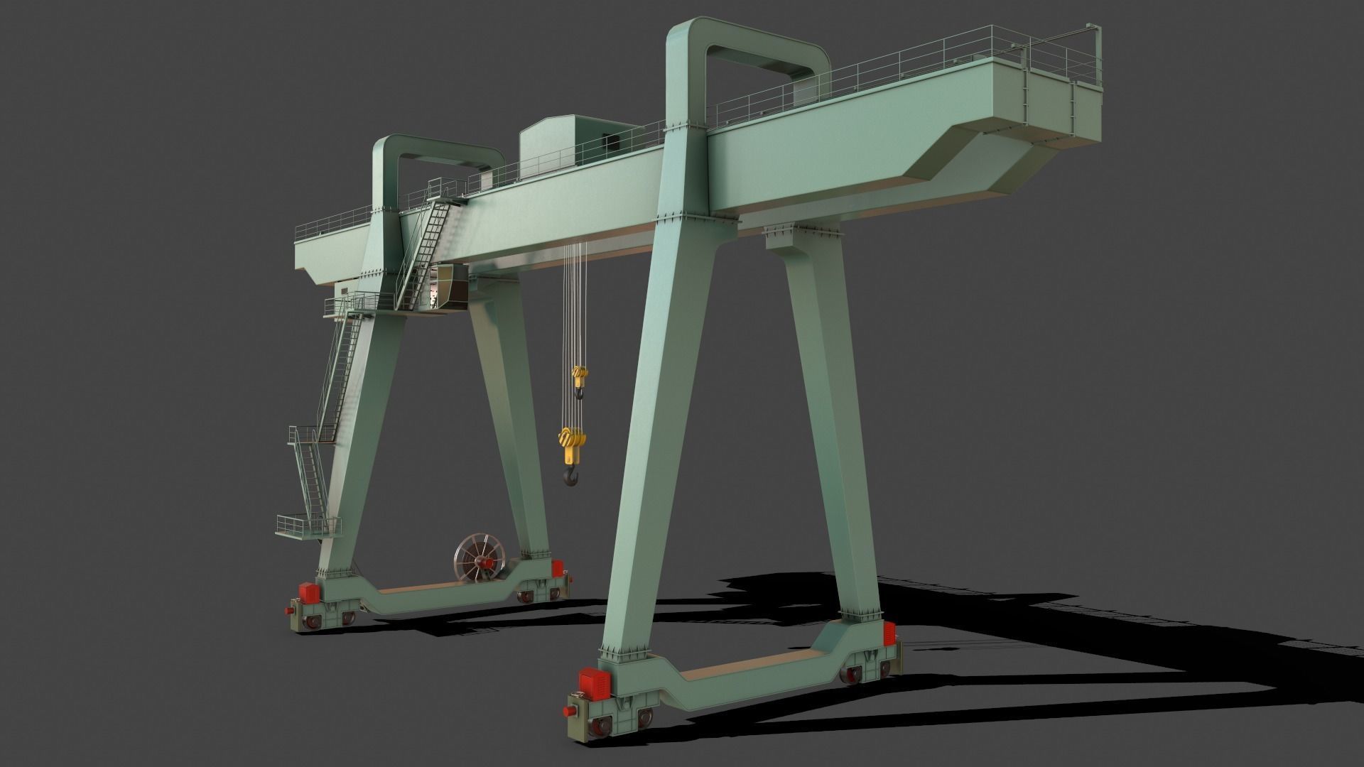 PBR Double Girder Gantry Crane V1 - Multi color Pack 3D Model Collection_12