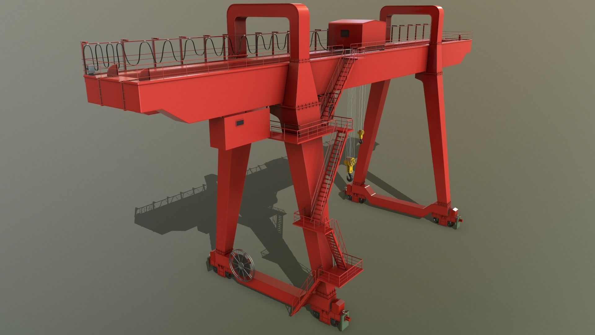 PBR Double Girder Gantry Crane V1 - Multi color Pack 3D Model Collection_48