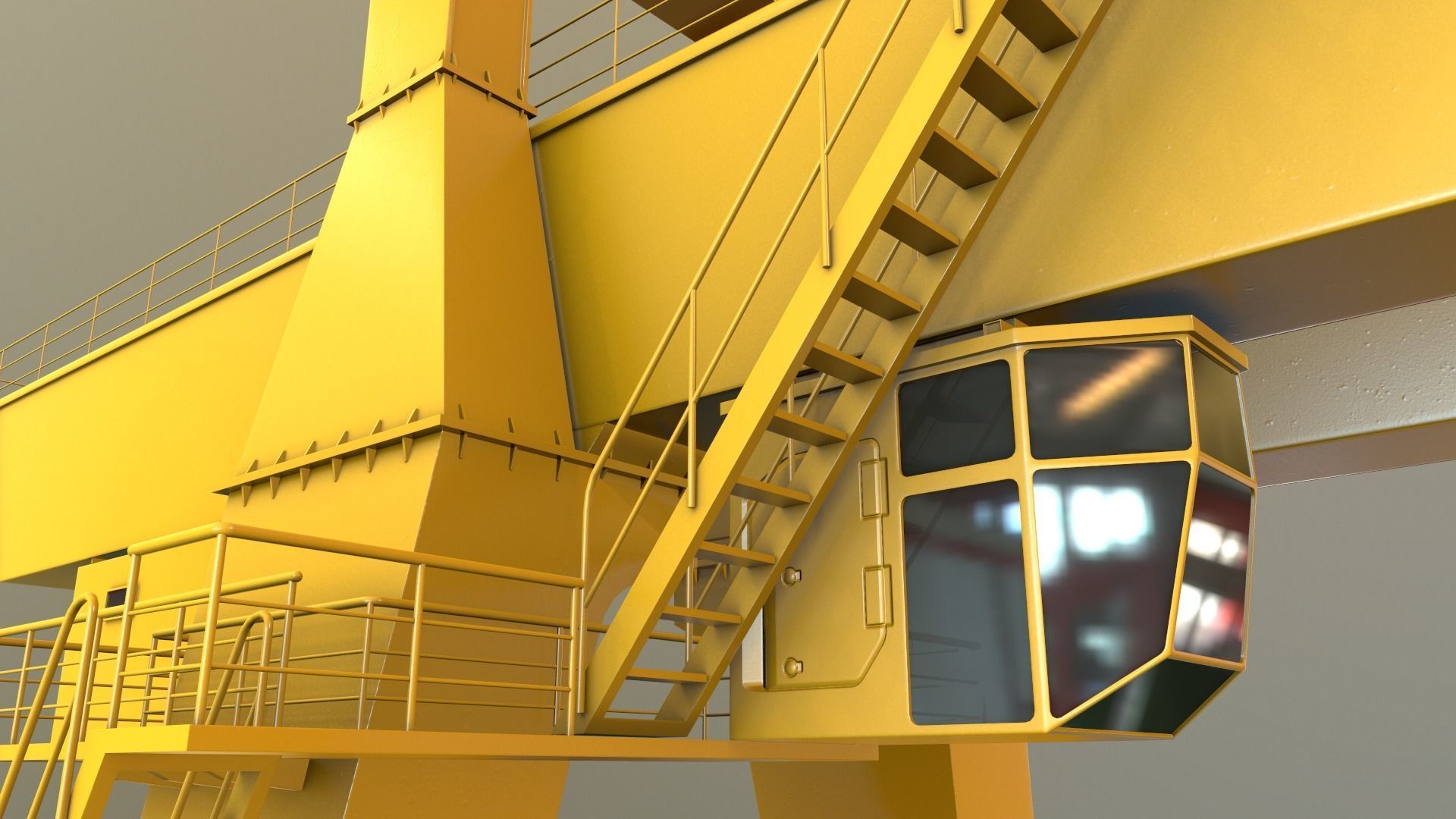 PBR Double Girder Gantry Crane V1 - Multi color Pack 3D Model Collection_74