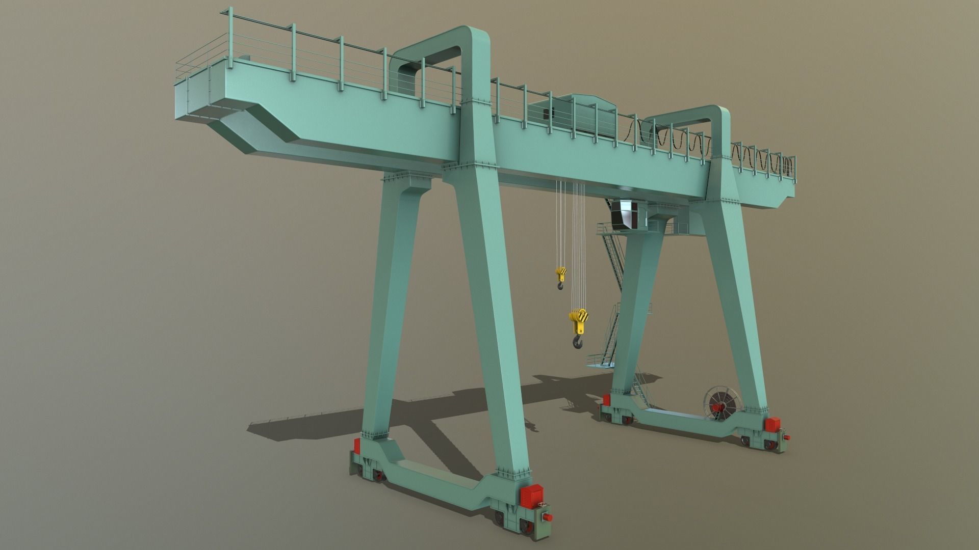PBR Double Girder Gantry Crane V1 - Multi color Pack 3D Model Collection_85