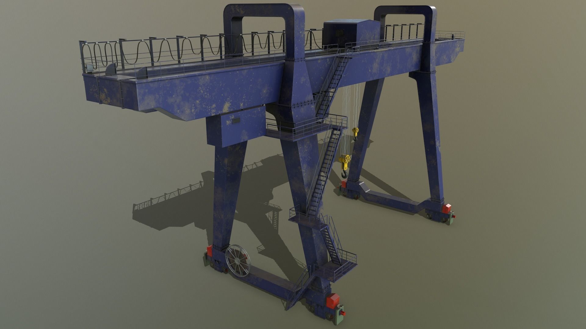 PBR Double Girder Gantry Crane V1 - Multi color Pack 3D Model Collection_35