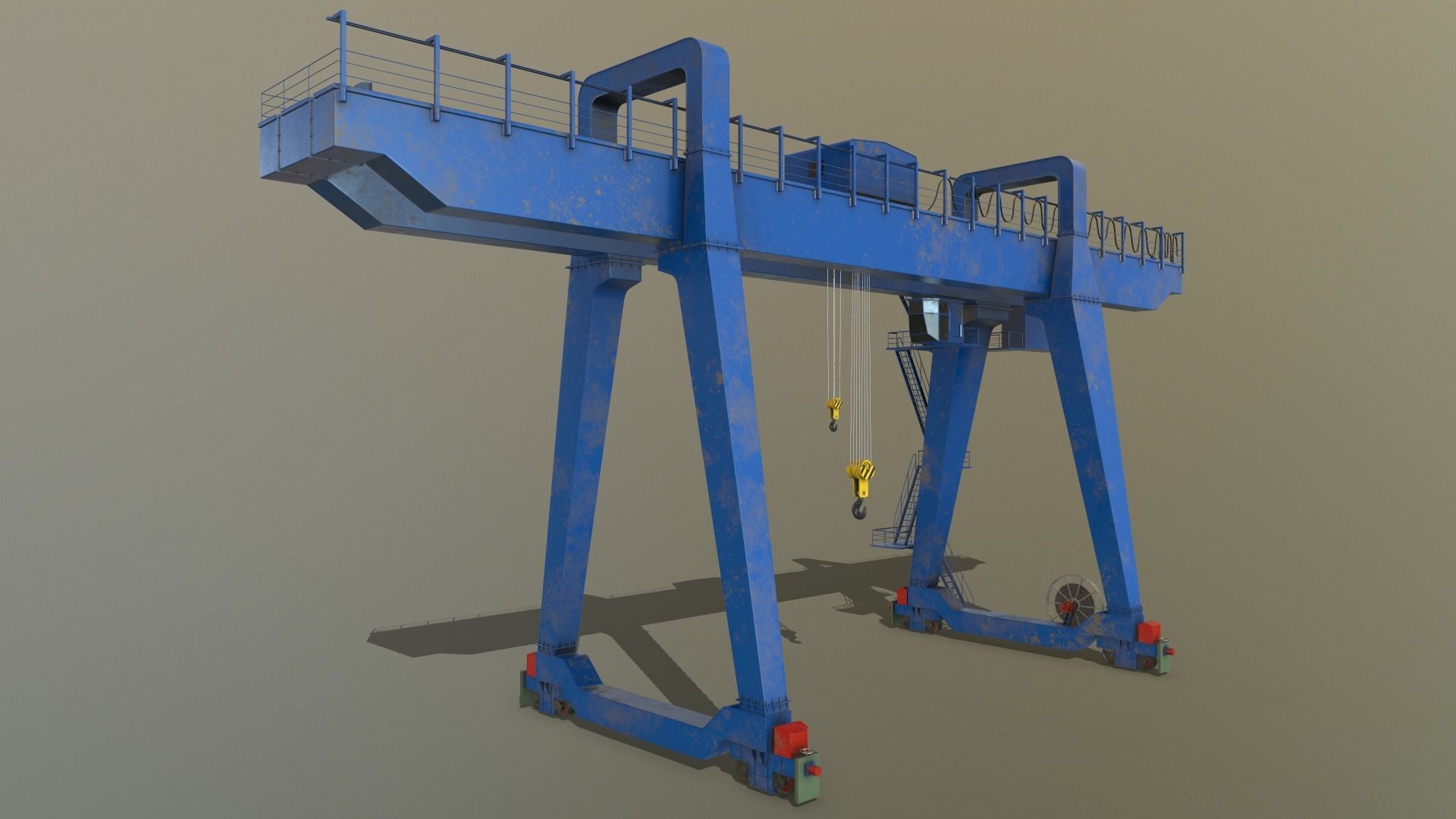 PBR Double Girder Gantry Crane V1 - Multi color Pack 3D Model Collection_79
