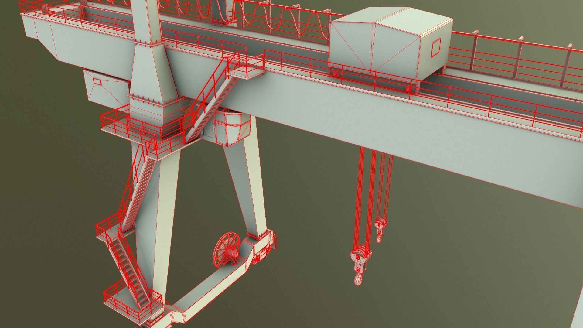 PBR Double Girder Gantry Crane V1 - Multi color Pack 3D Model Collection_102
