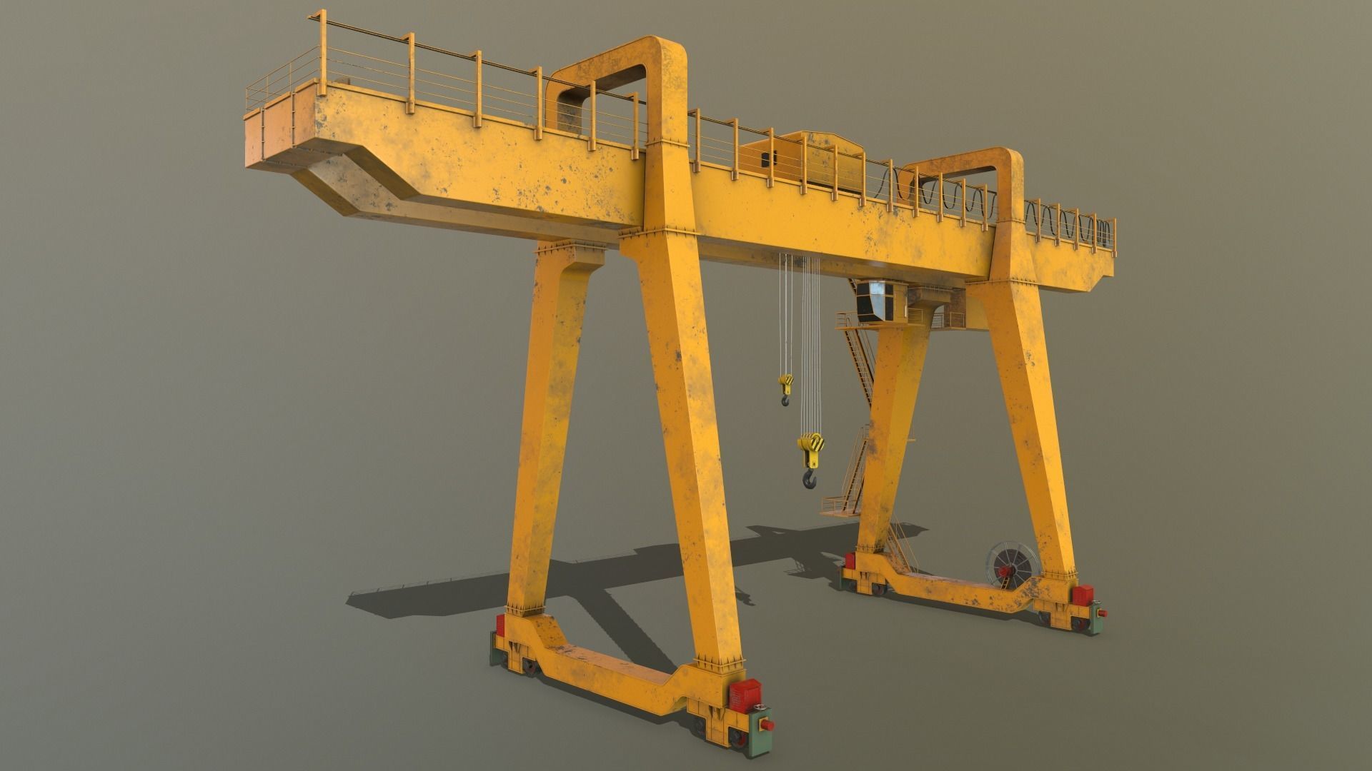 PBR Double Girder Gantry Crane V1 - Multi color Pack 3D Model Collection_91