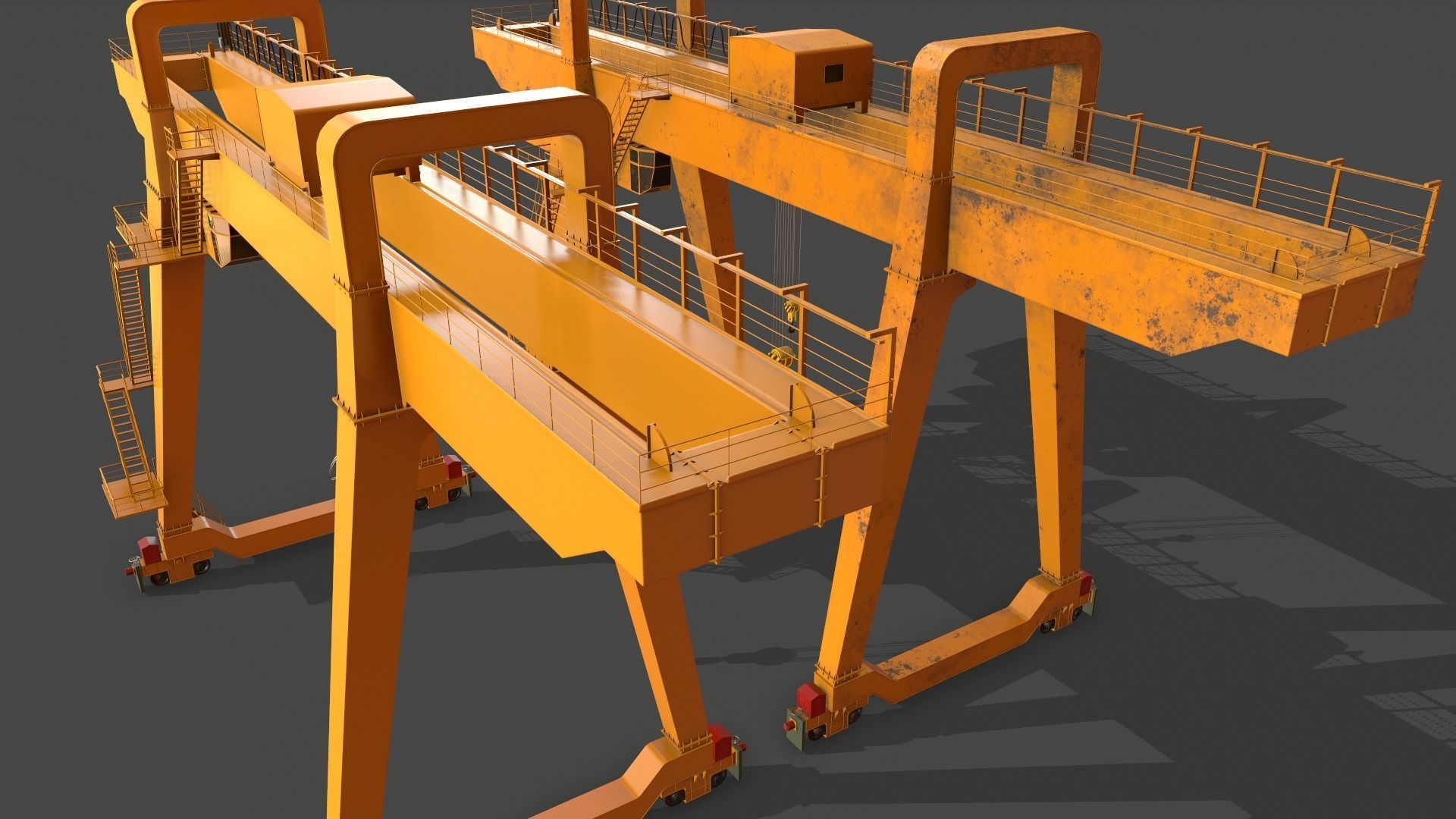 PBR Double Girder Gantry Crane V1 - Multi color Pack 3D Model Collection_33