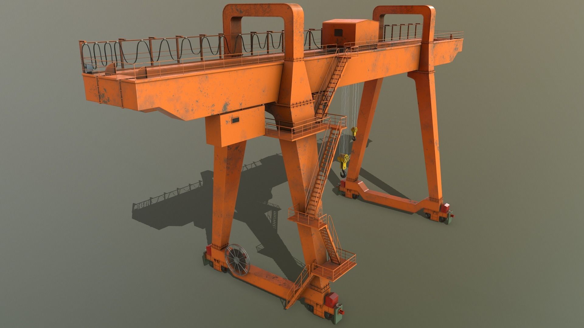 PBR Double Girder Gantry Crane V1 - Multi color Pack 3D Model Collection_45