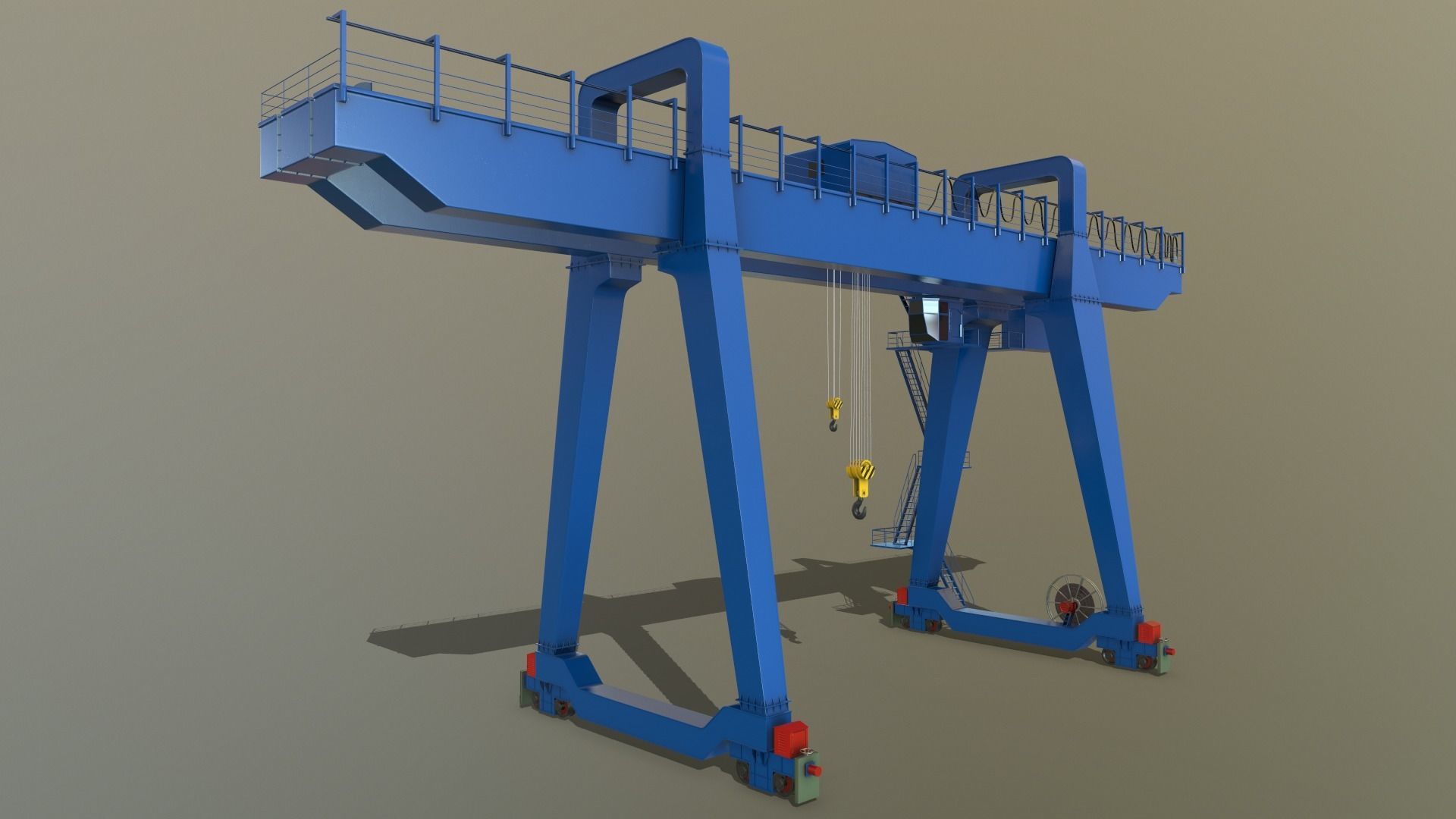 PBR Double Girder Gantry Crane V1 - Multi color Pack 3D Model Collection_78