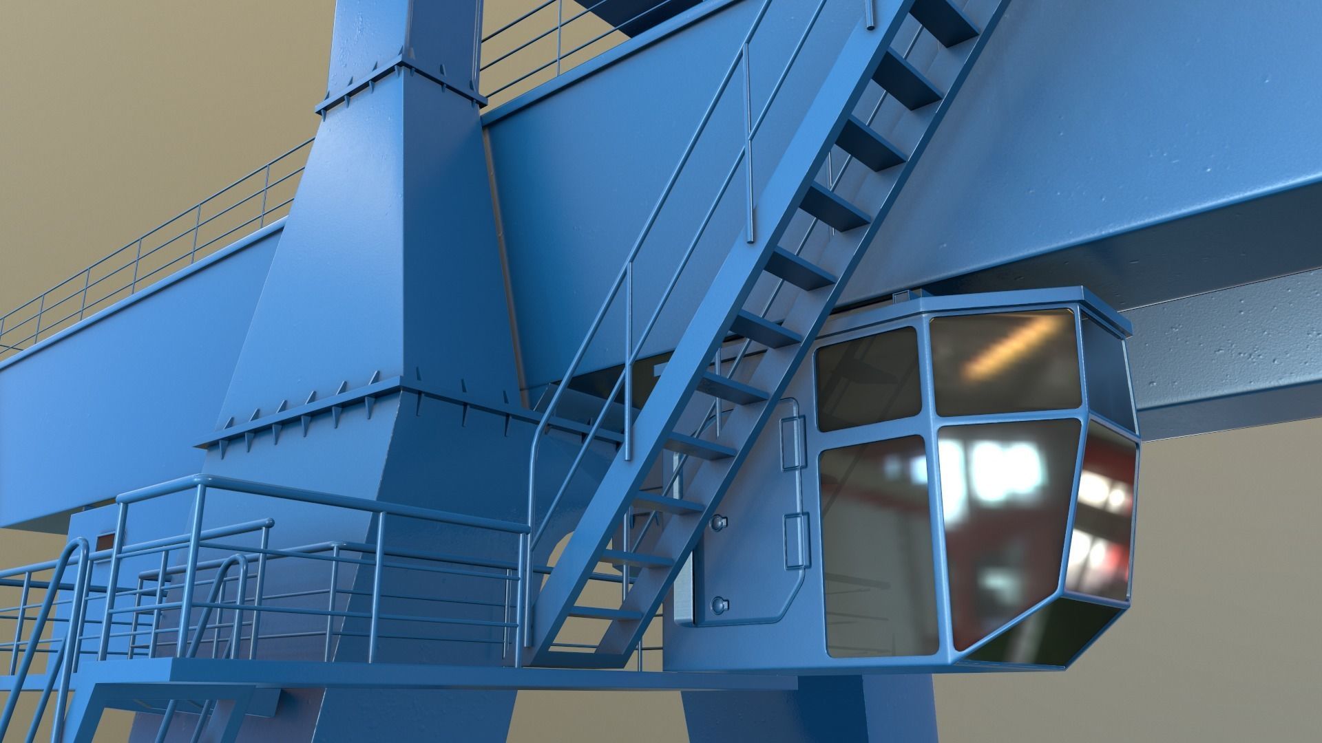 PBR Double Girder Gantry Crane V1 - Multi color Pack 3D Model Collection_60