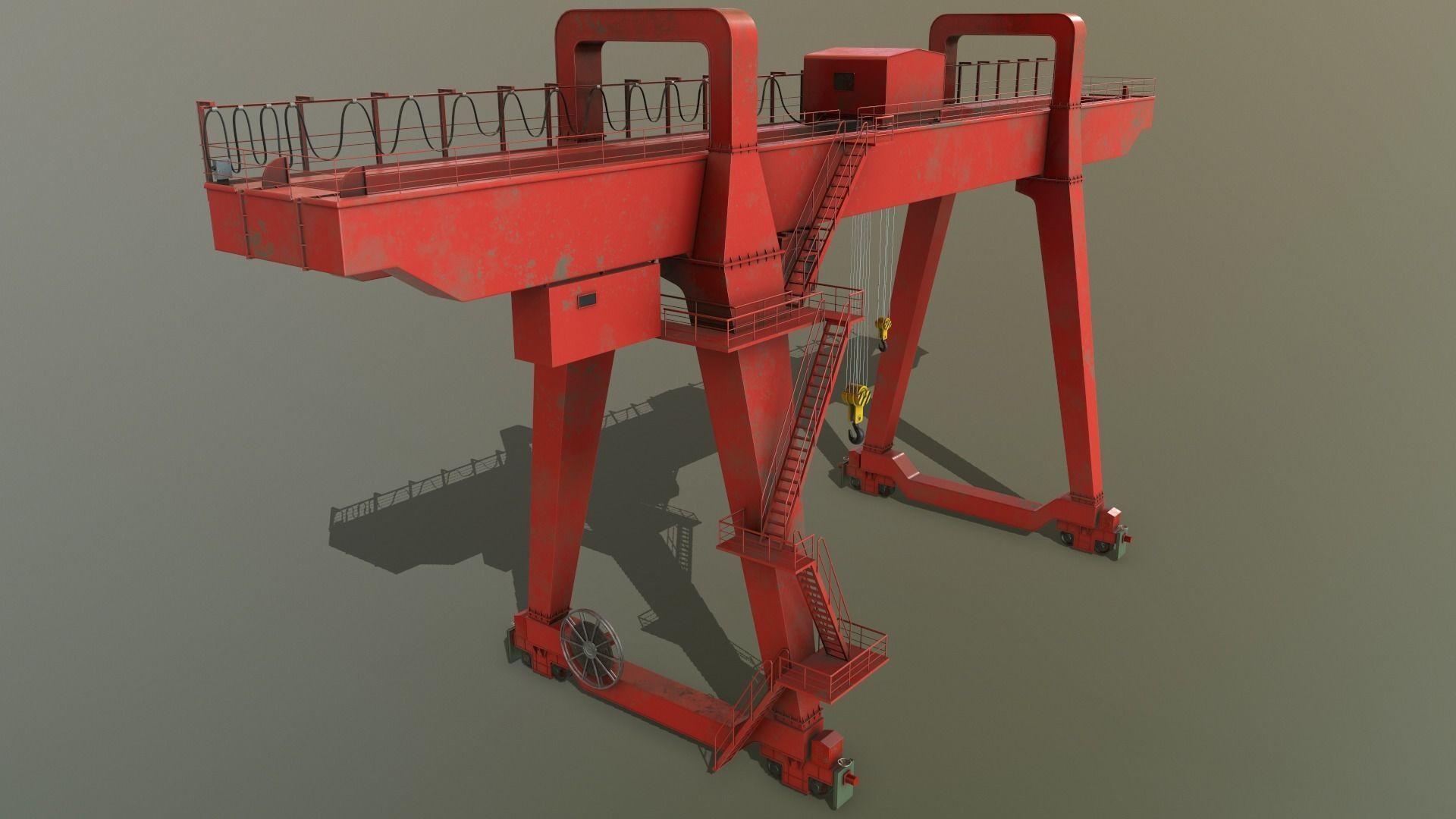 PBR Double Girder Gantry Crane V1 - Multi color Pack 3D Model Collection_49