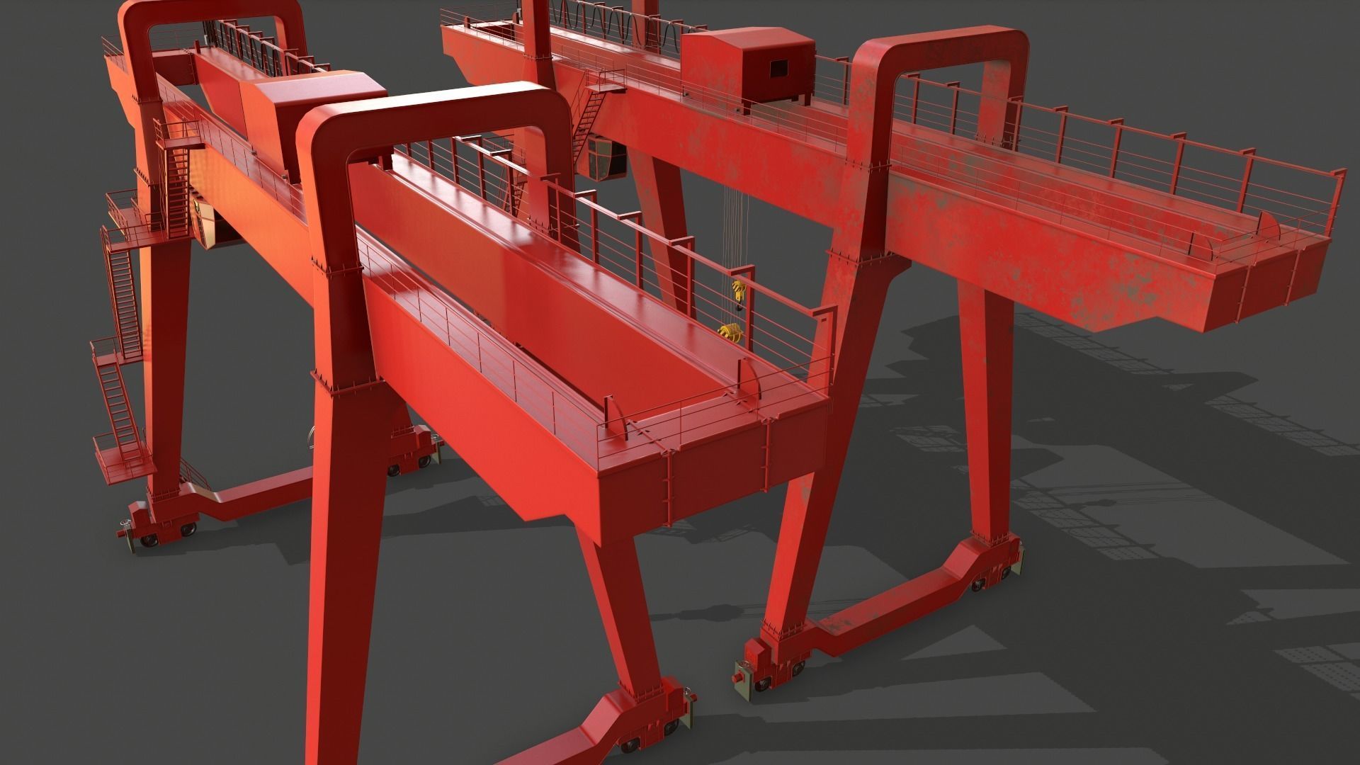 PBR Double Girder Gantry Crane V1 - Multi color Pack 3D Model Collection_29