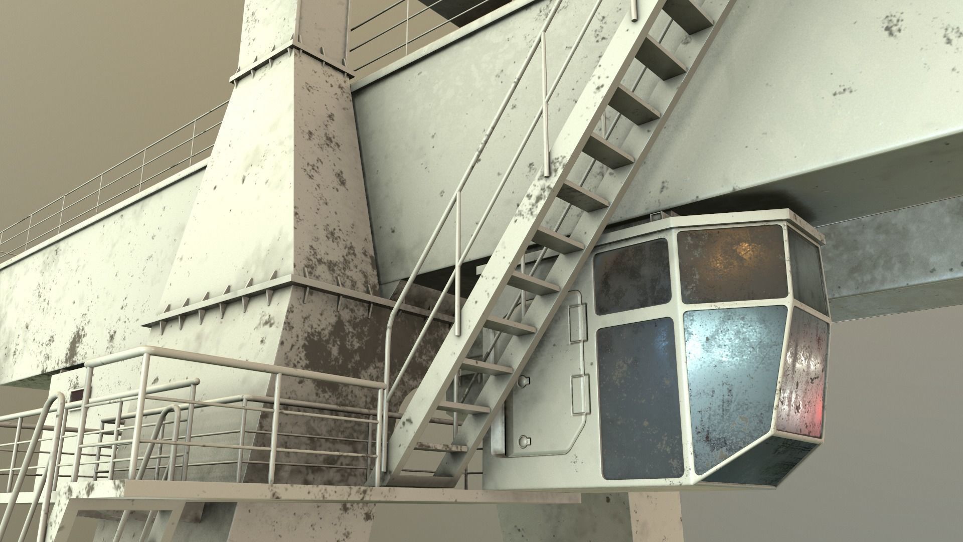 PBR Double Girder Gantry Crane V1 - Multi color Pack 3D Model Collection_69