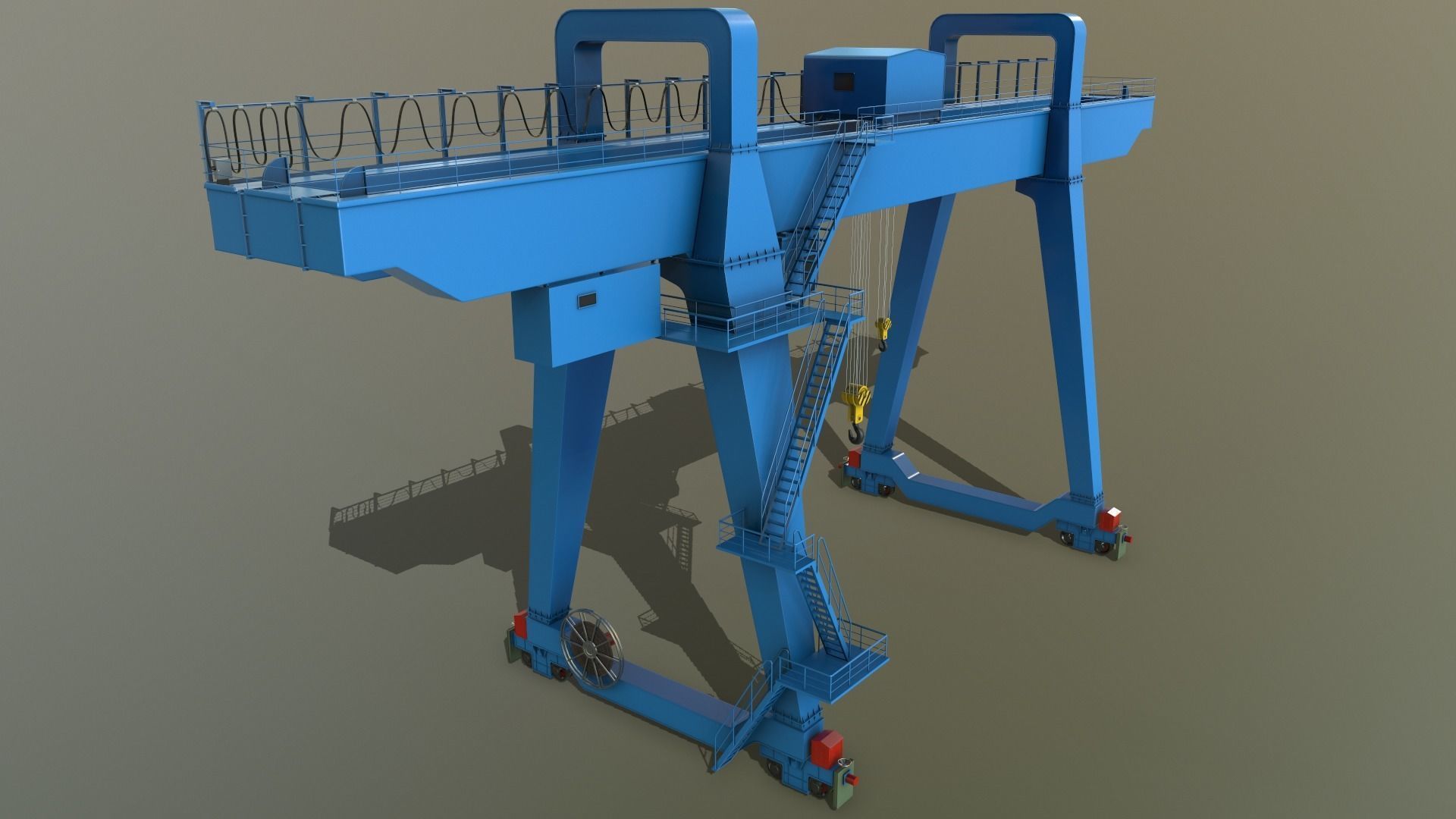 PBR Double Girder Gantry Crane V1 - Multi color Pack 3D Model Collection_38