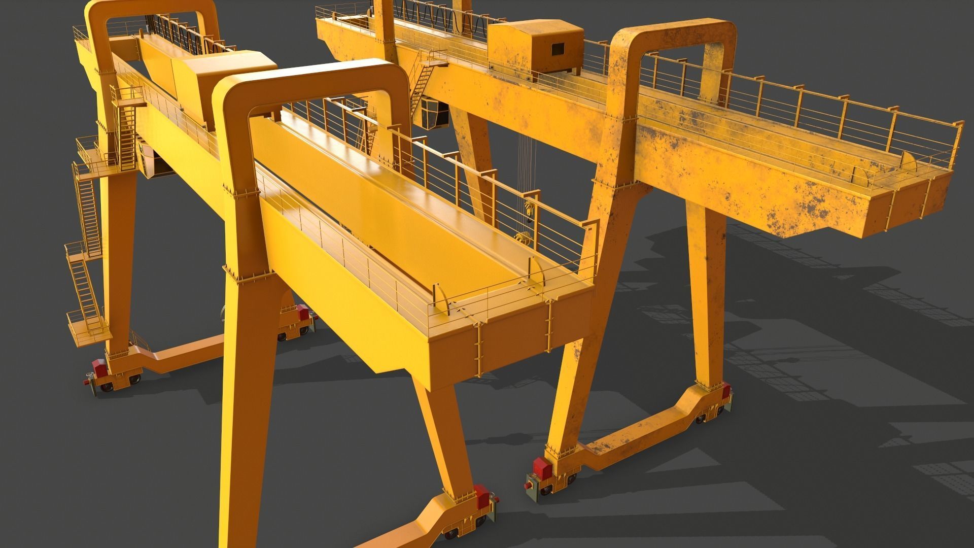 PBR Double Girder Gantry Crane V1 - Multi color Pack 3D Model Collection_28