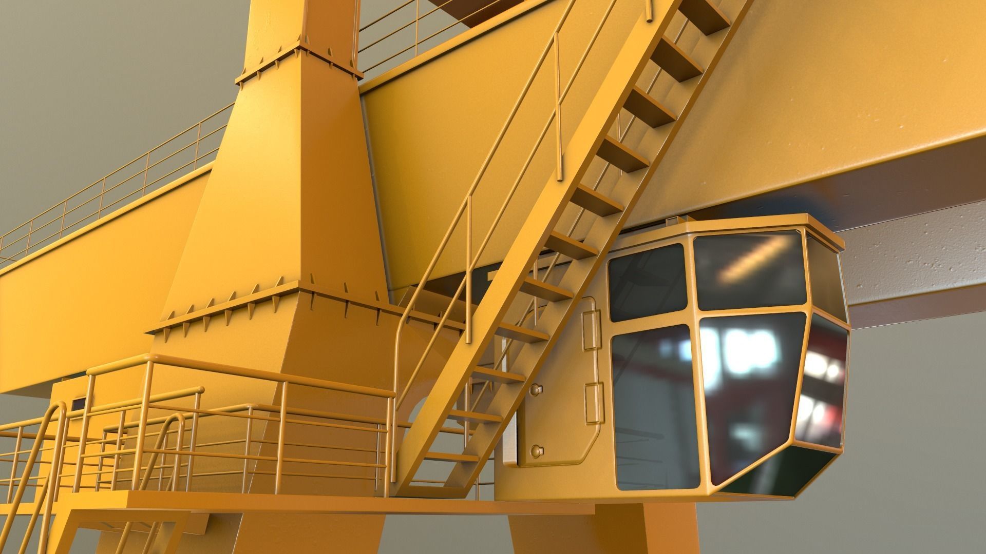 PBR Double Girder Gantry Crane V1 - Multi color Pack 3D Model Collection_72