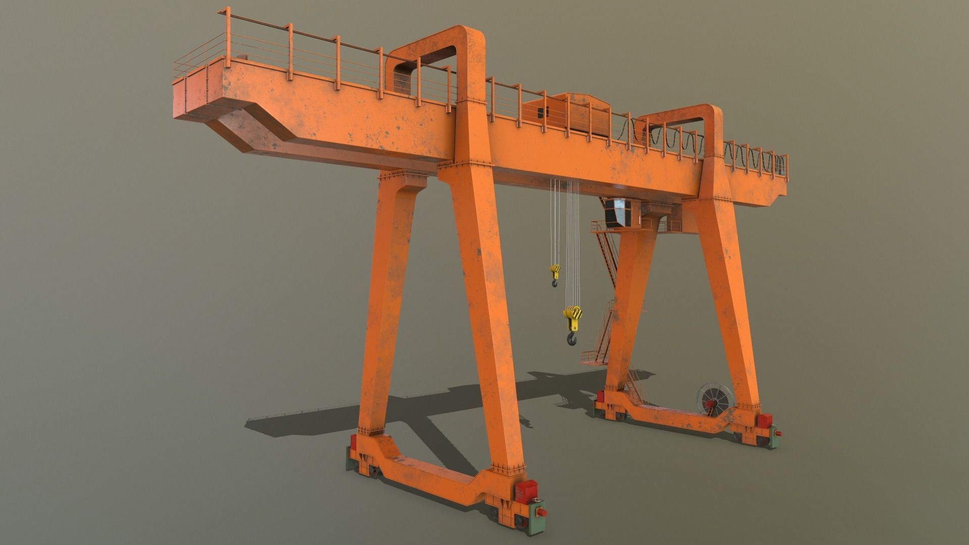 PBR Double Girder Gantry Crane V1 - Multi color Pack 3D Model Collection_89