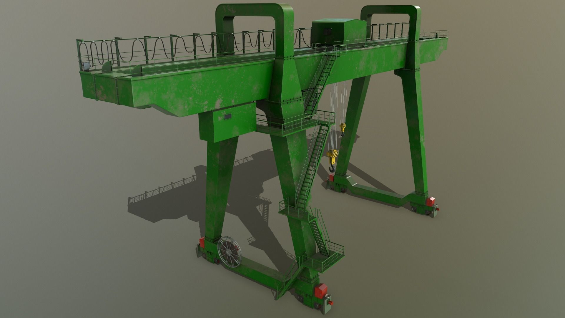 PBR Double Girder Gantry Crane V1 - Multi color Pack 3D Model Collection_43