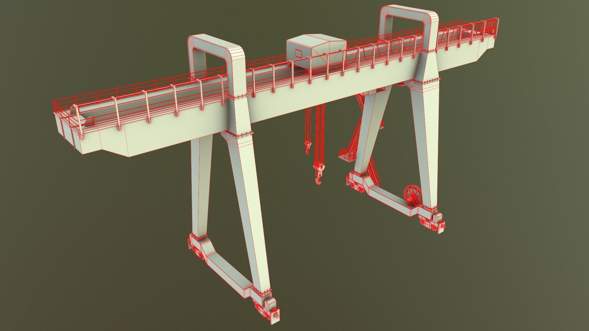 PBR Double Girder Gantry Crane V1 - Multi color Pack 3D Model Collection_108
