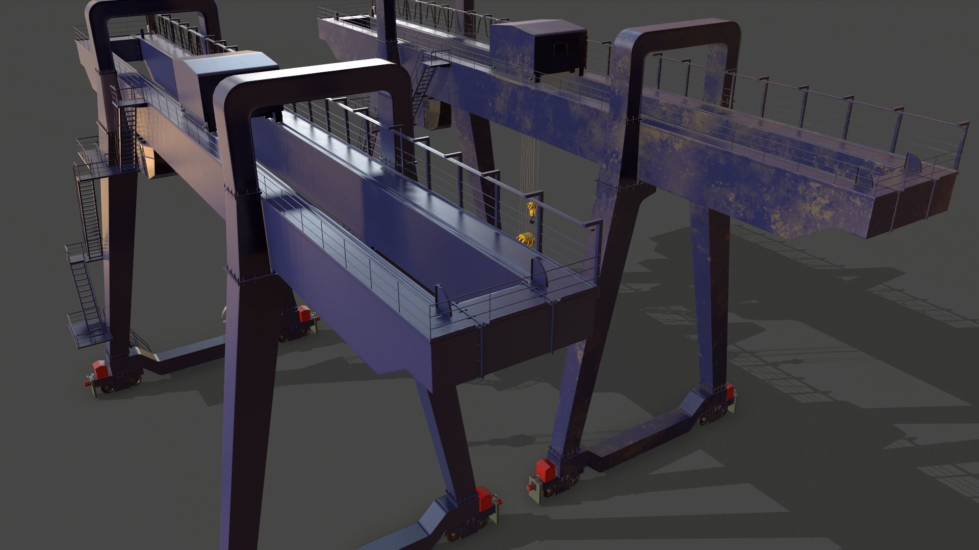 PBR Double Girder Gantry Crane V1 - Multi color Pack 3D Model Collection_23
