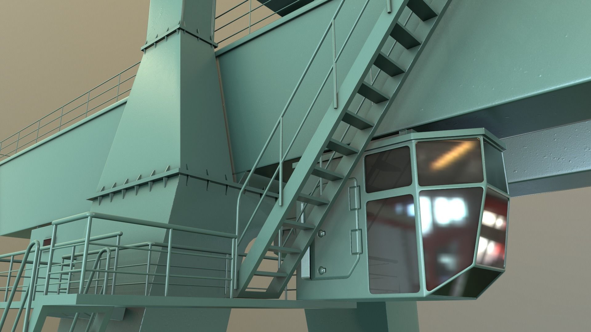 PBR Double Girder Gantry Crane V1 - Multi color Pack 3D Model Collection_62