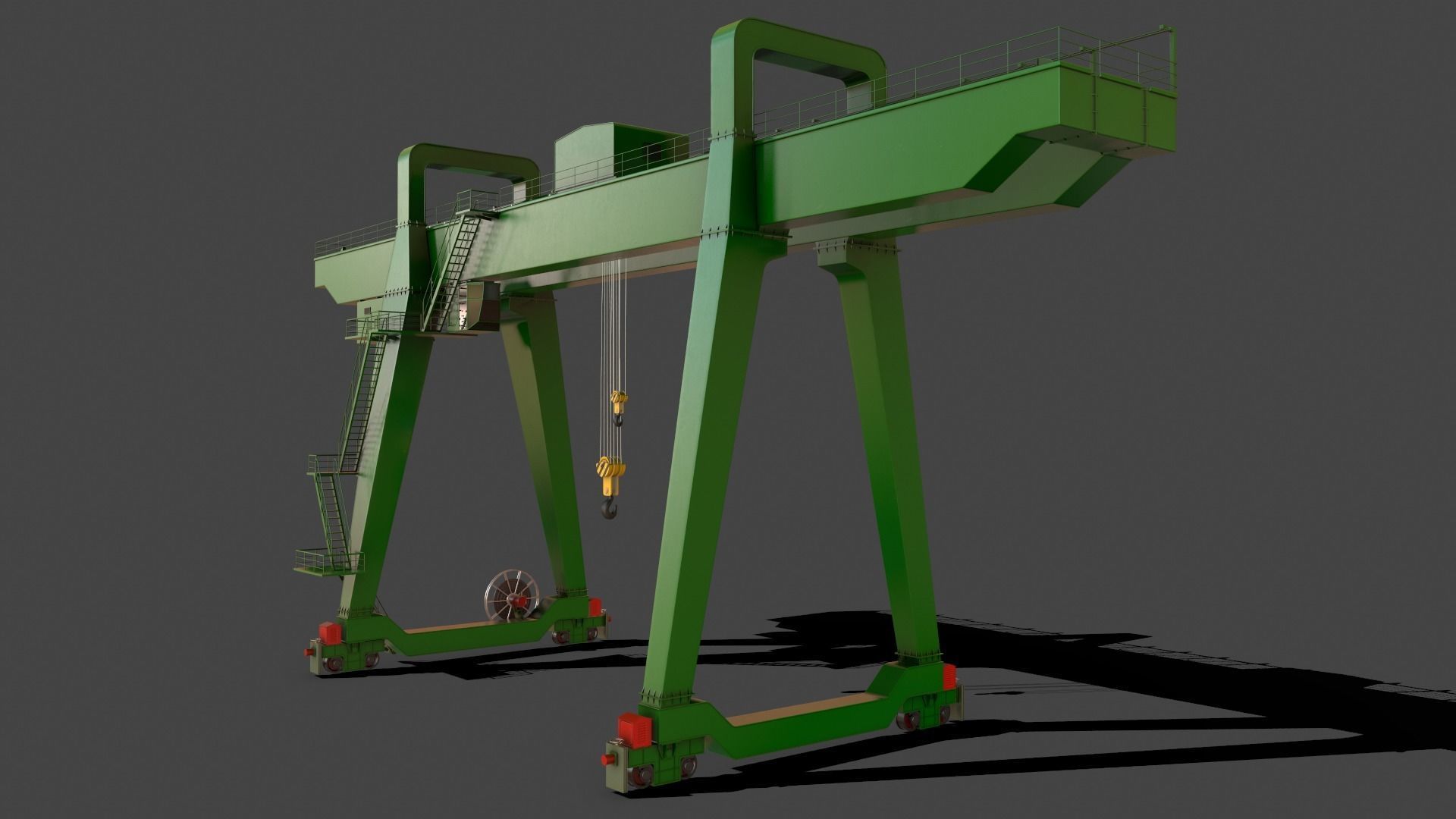PBR Double Girder Gantry Crane V1 - Multi color Pack 3D Model Collection_14