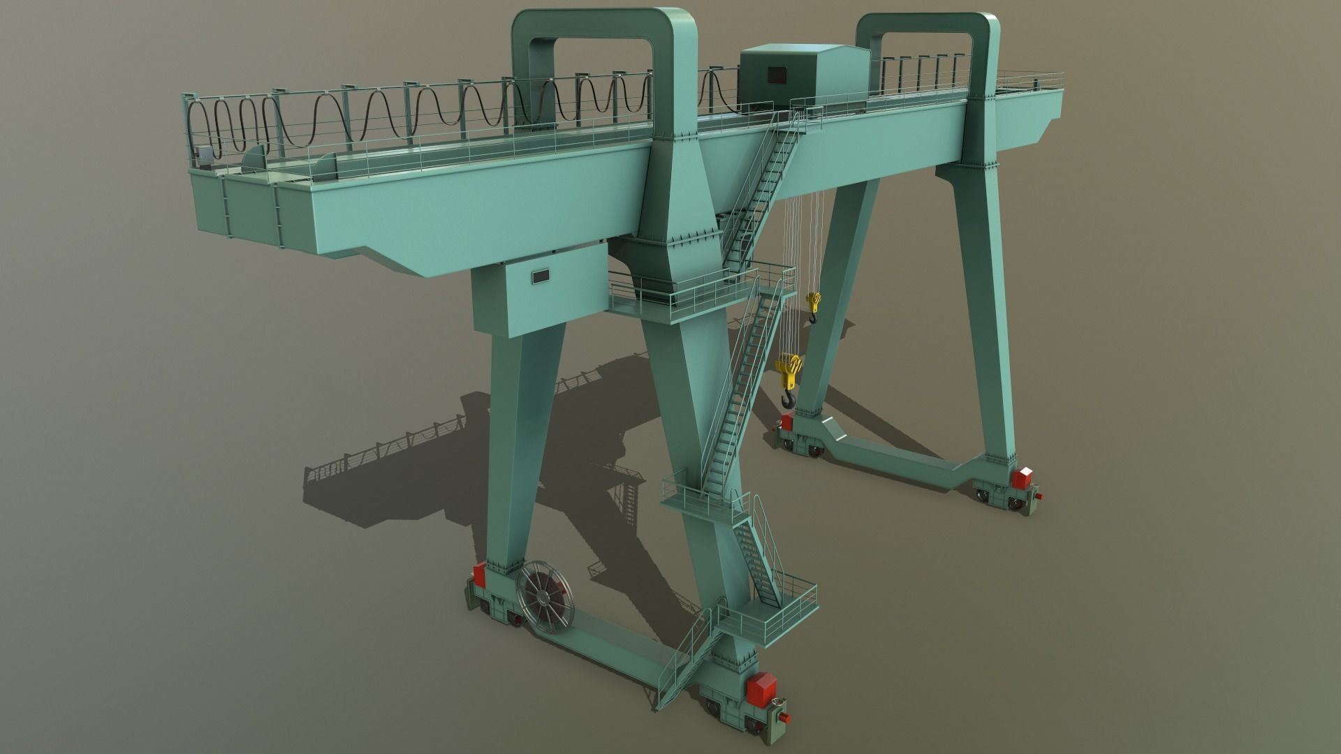 PBR Double Girder Gantry Crane V1 - Multi color Pack 3D Model Collection_40