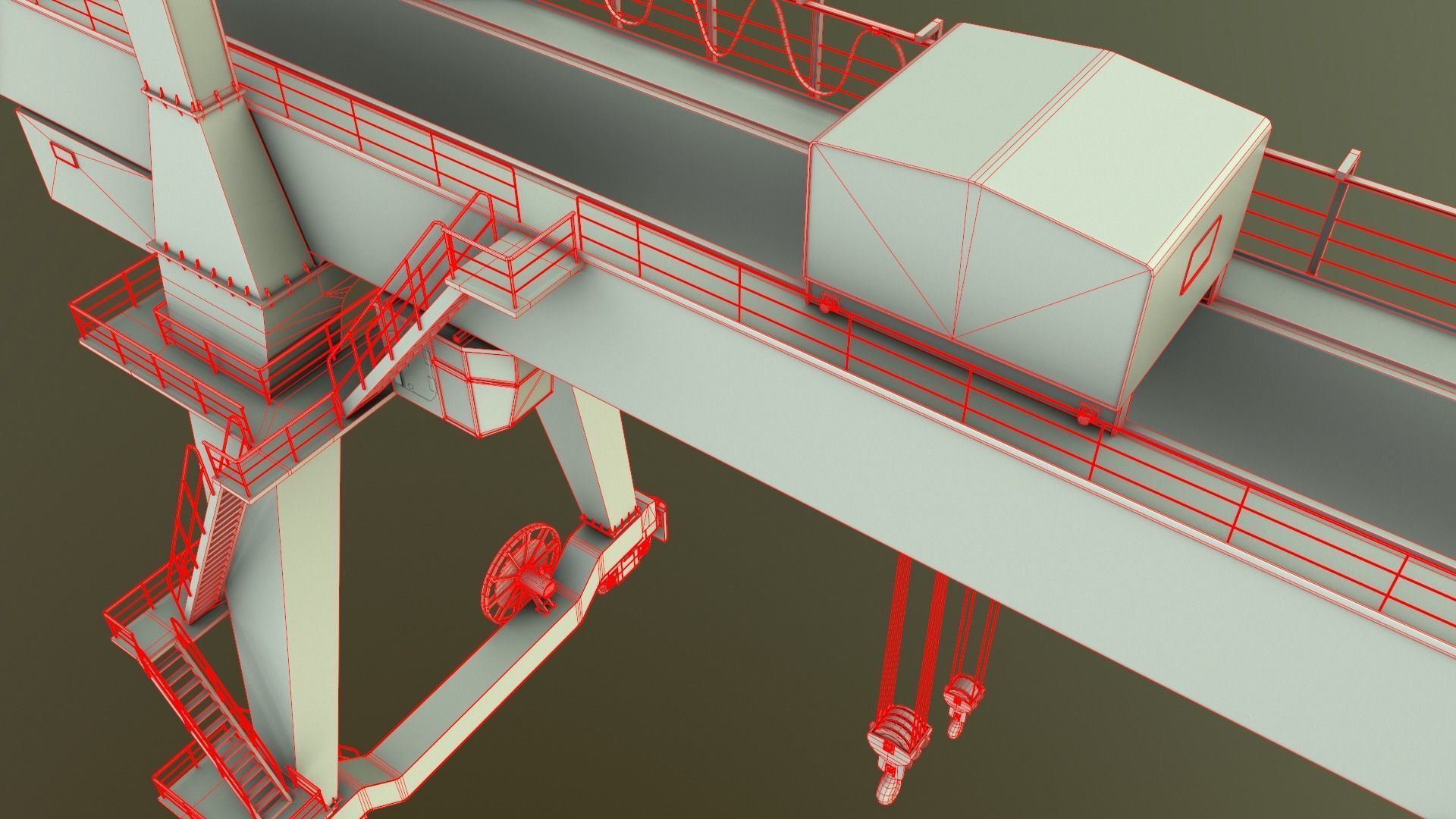 PBR Double Girder Gantry Crane V1 - Multi color Pack 3D Model Collection_104