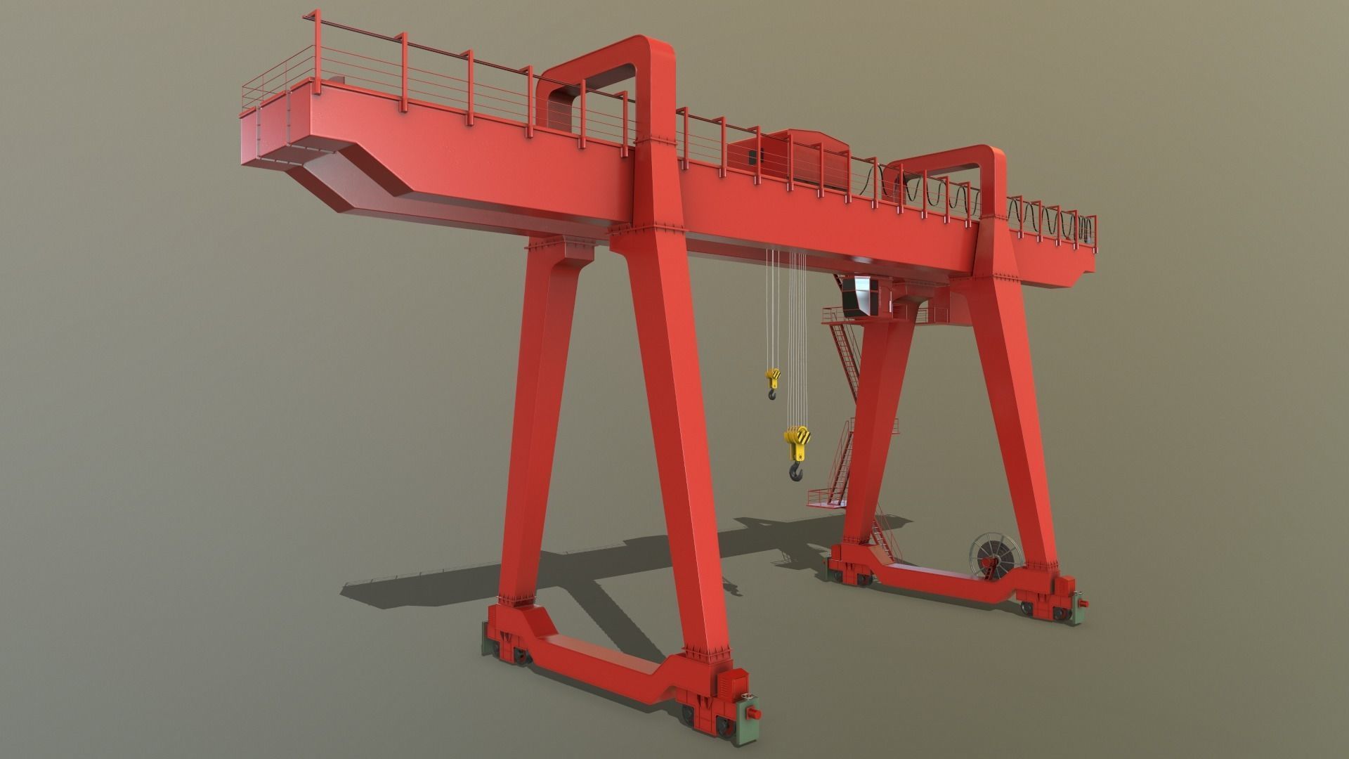 PBR Double Girder Gantry Crane V1 - Multi color Pack 3D Model Collection_98