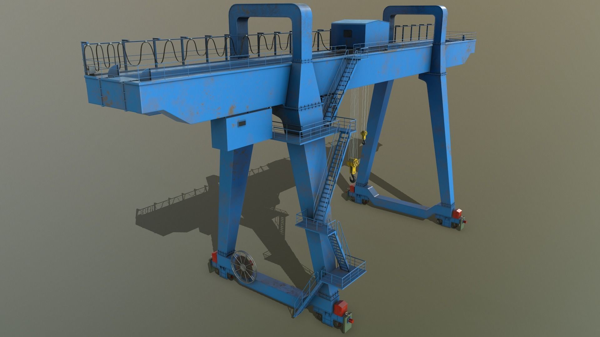 PBR Double Girder Gantry Crane V1 - Multi color Pack 3D Model Collection_39