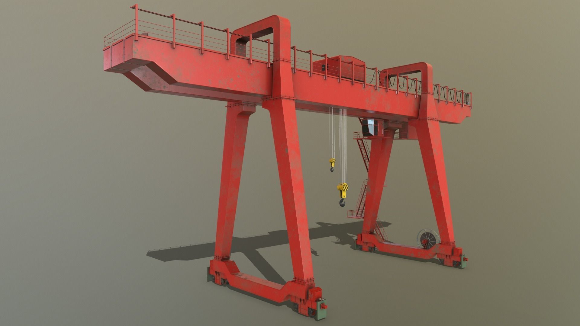 PBR Double Girder Gantry Crane V1 - Multi color Pack 3D Model Collection_99