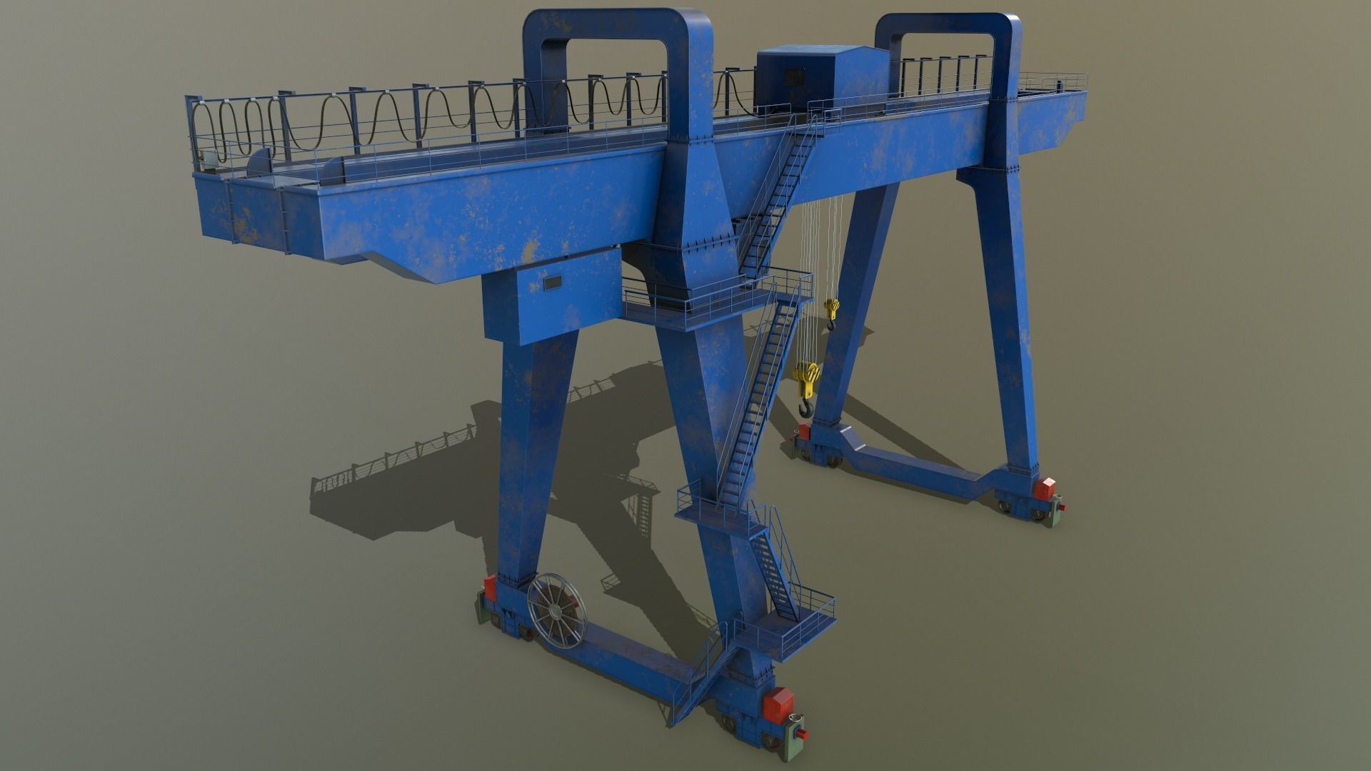 PBR Double Girder Gantry Crane V1 - Multi color Pack 3D Model Collection_37