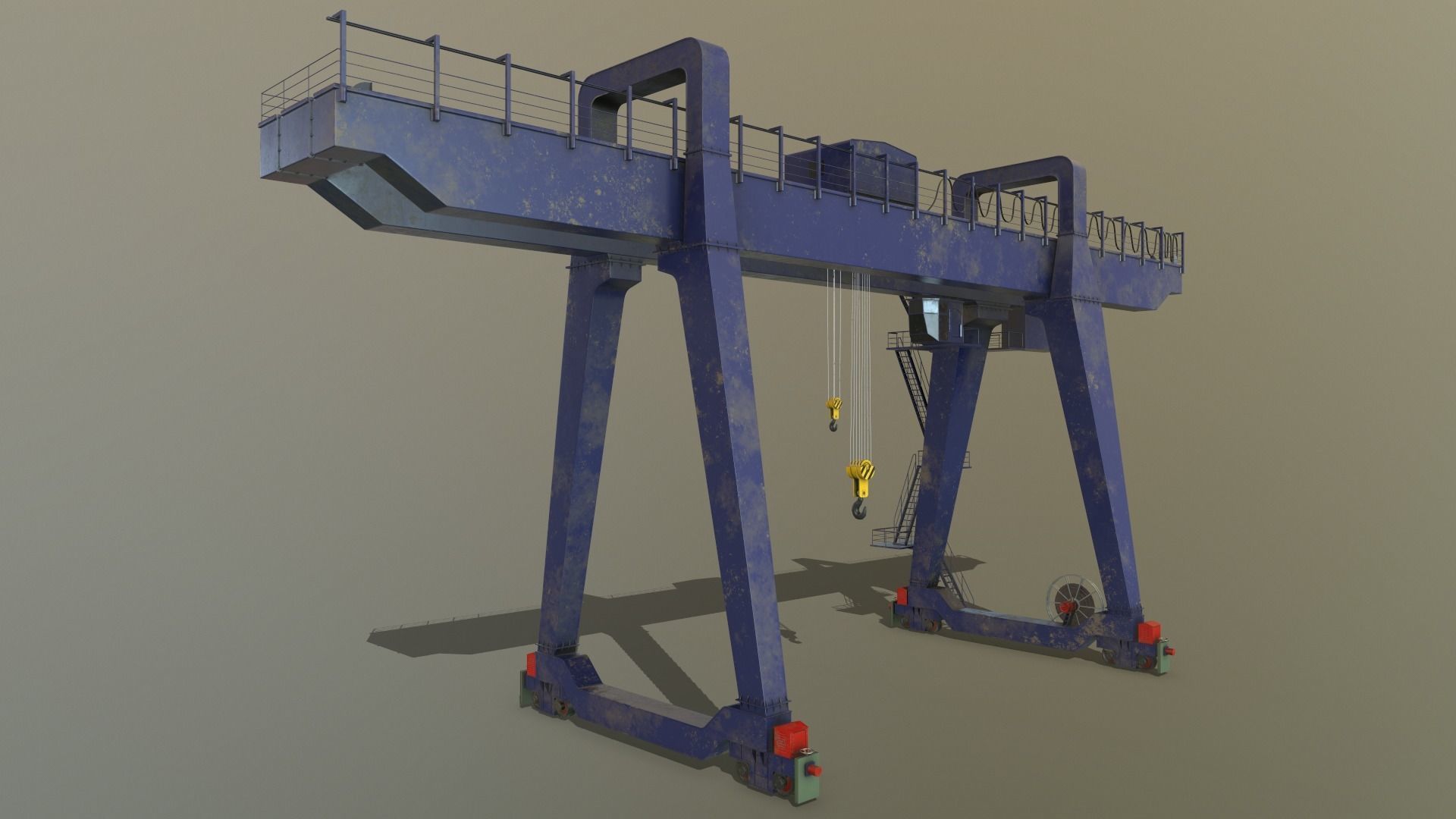 PBR Double Girder Gantry Crane V1 - Multi color Pack 3D Model Collection_81