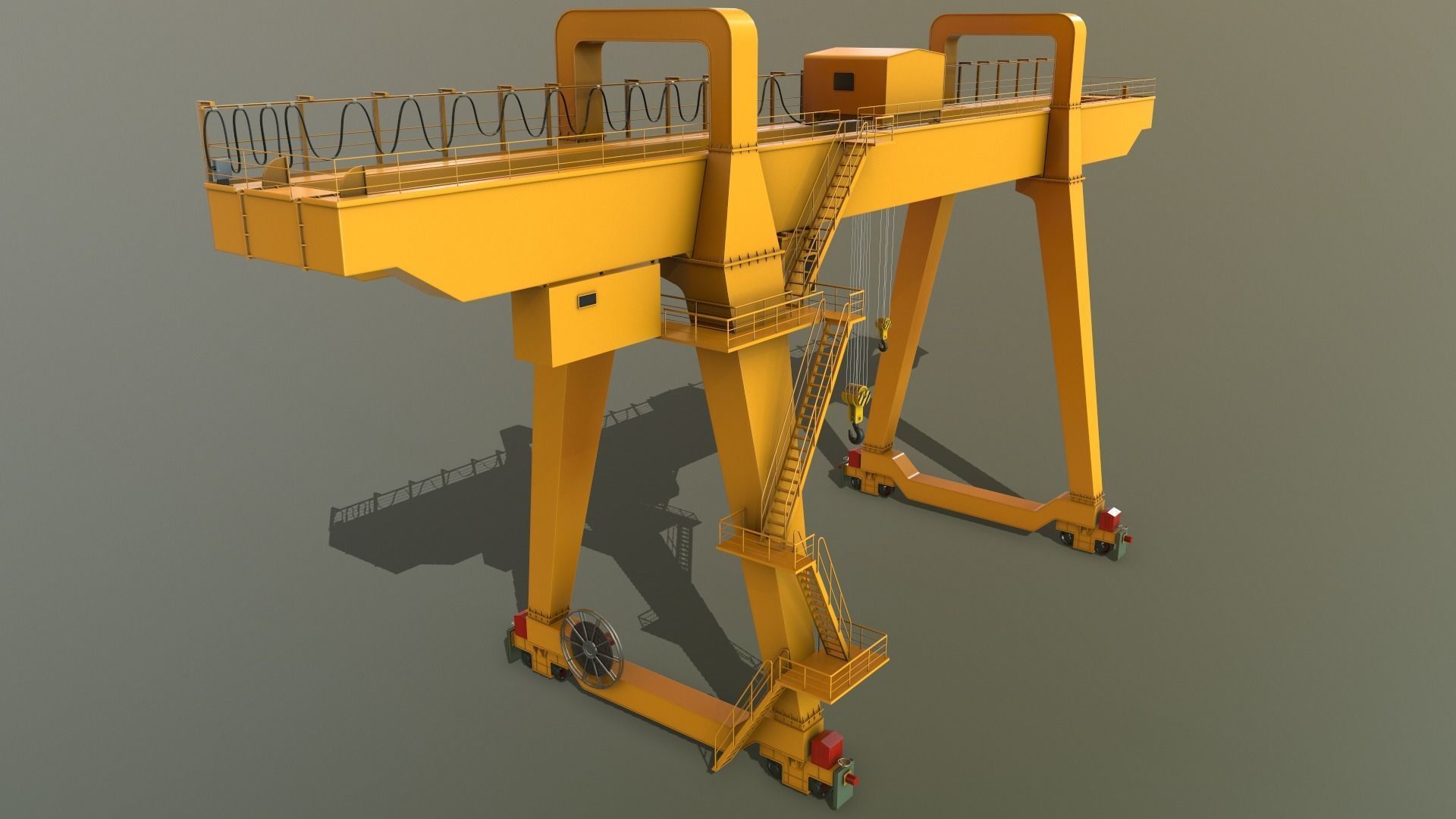 PBR Double Girder Gantry Crane V1 - Multi color Pack 3D Model Collection_46