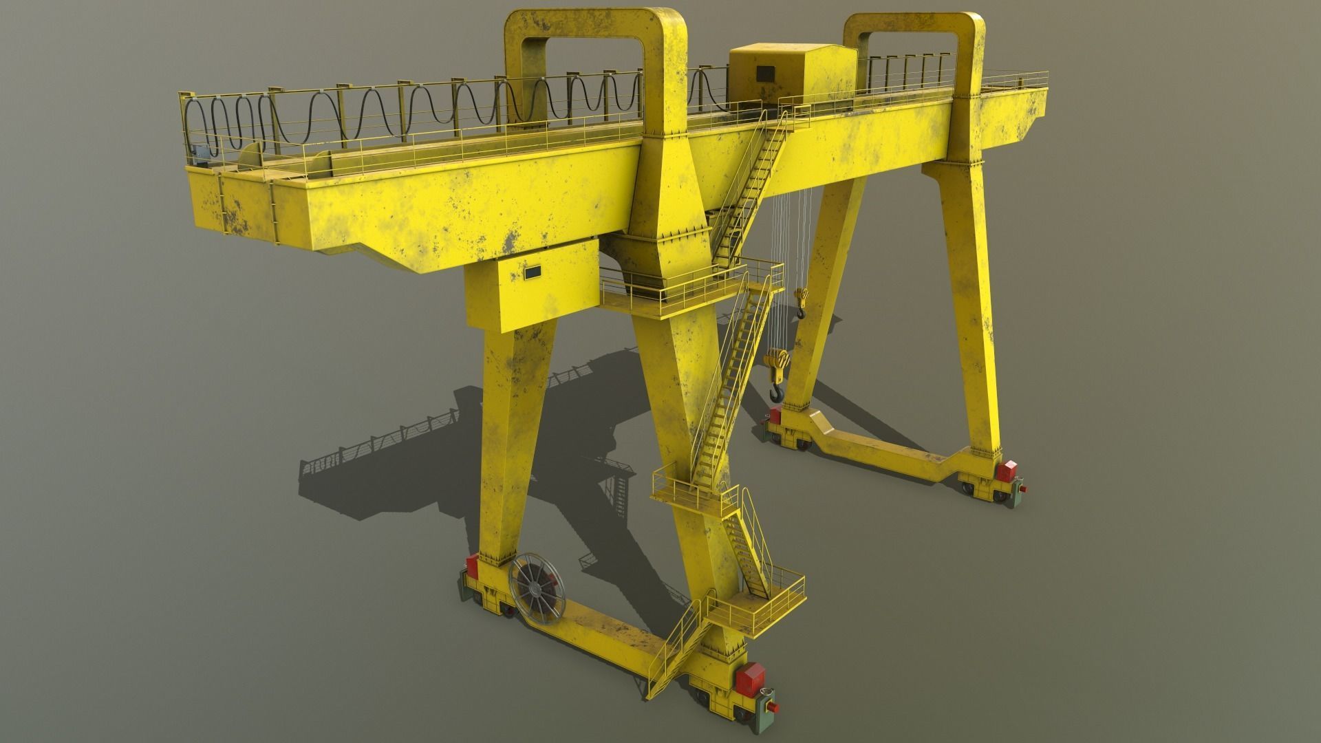 PBR Double Girder Gantry Crane V1 - Multi color Pack 3D Model Collection_51