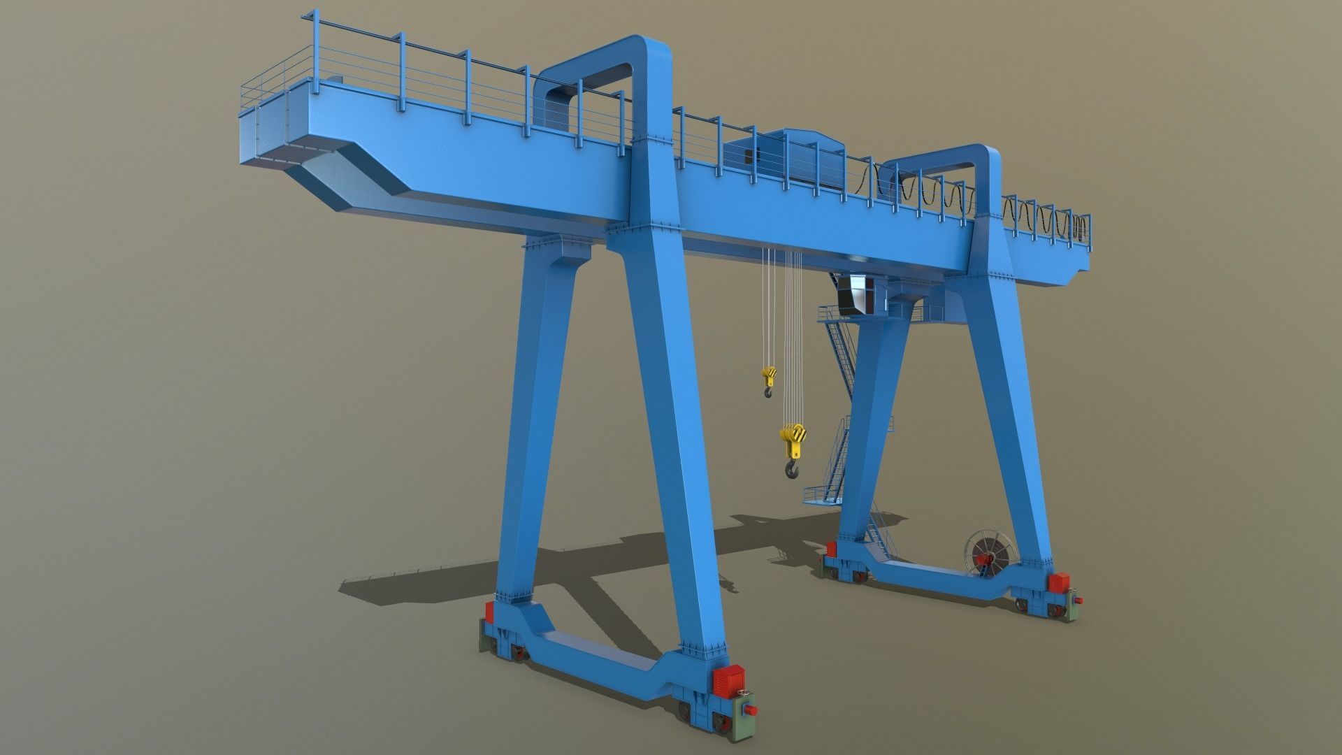 PBR Double Girder Gantry Crane V1 - Multi color Pack 3D Model Collection_82