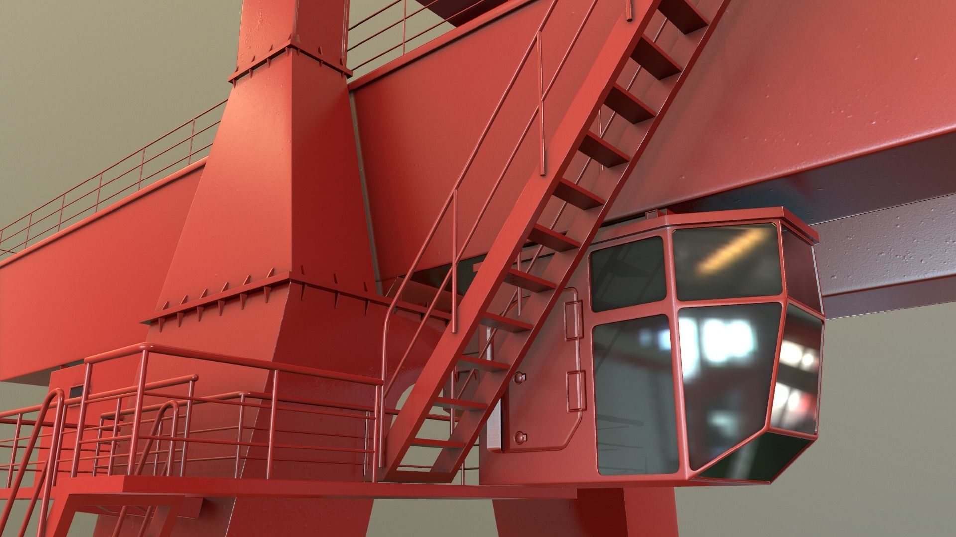 PBR Double Girder Gantry Crane V1 - Multi color Pack 3D Model Collection_66