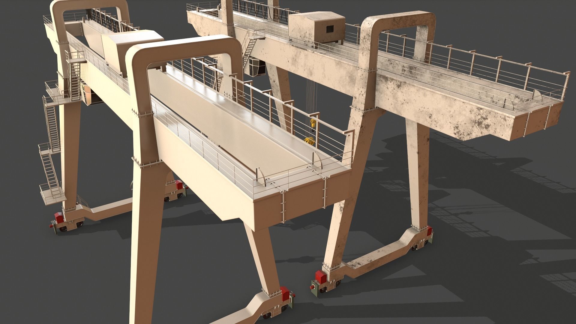 PBR Double Girder Gantry Crane V1 - Multi color Pack 3D Model Collection_30