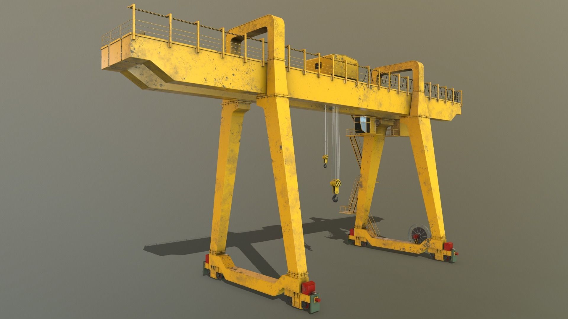 PBR Double Girder Gantry Crane V1 - Multi color Pack 3D Model Collection_93
