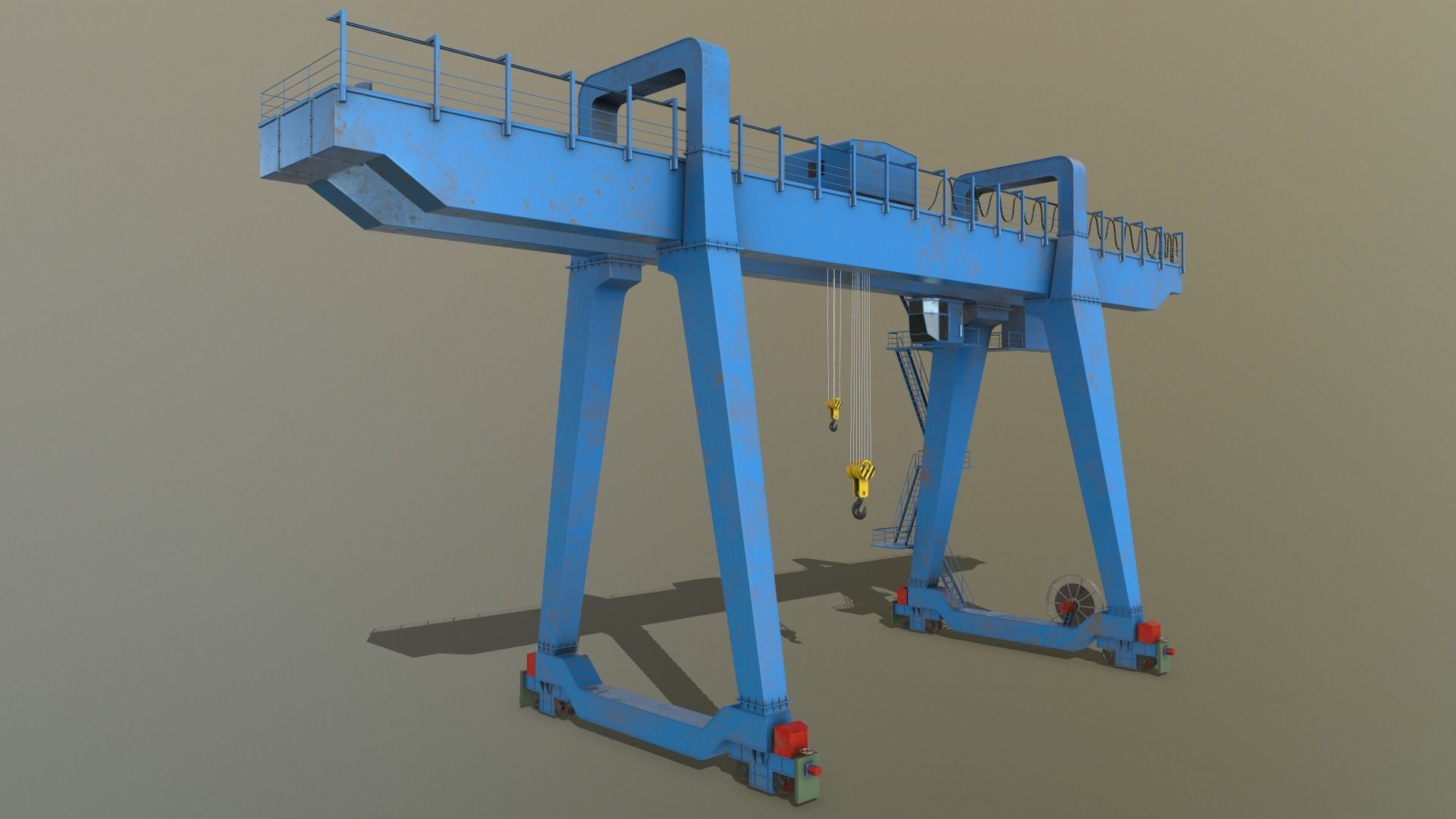 PBR Double Girder Gantry Crane V1 - Multi color Pack 3D Model Collection_83