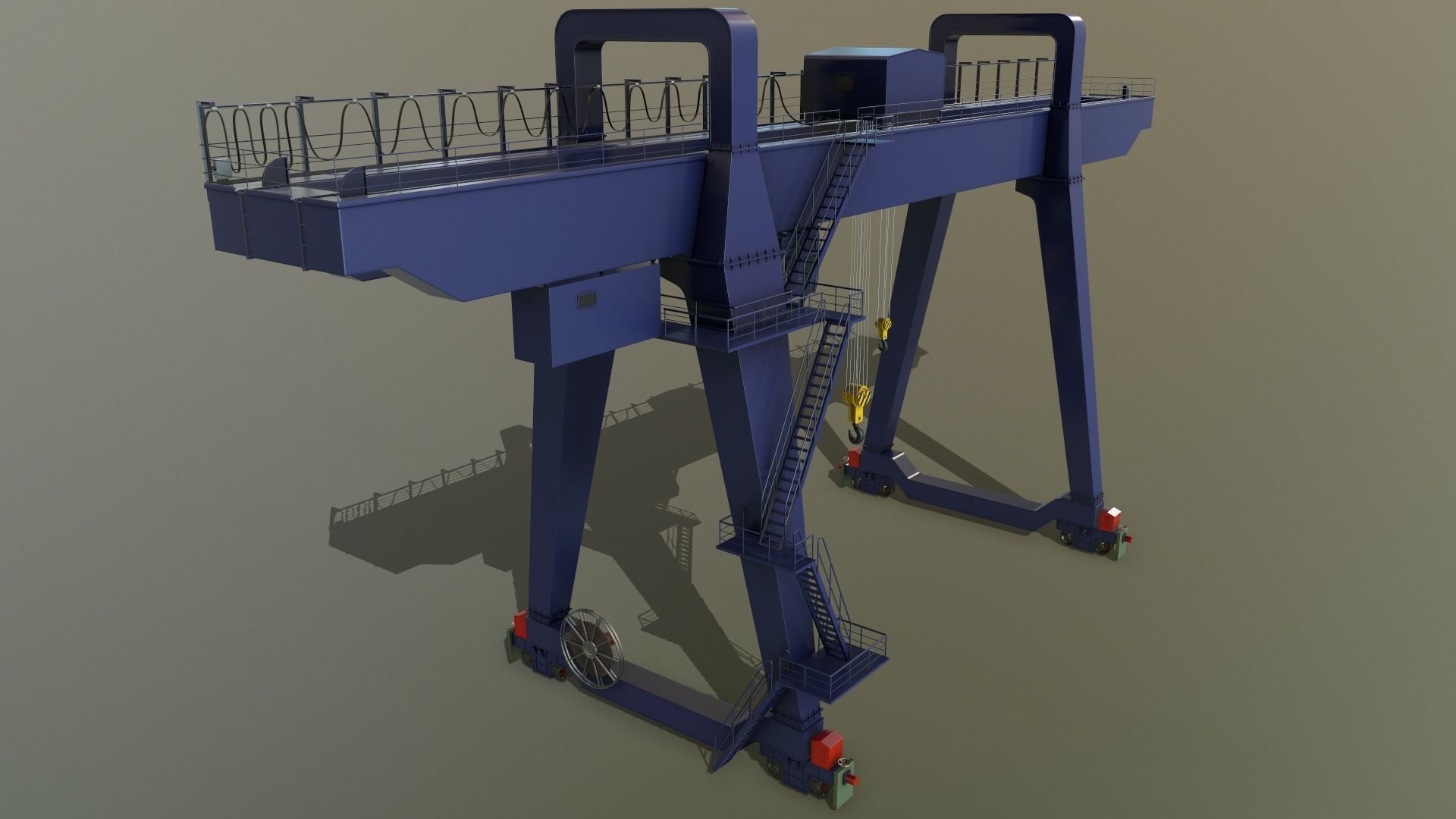PBR Double Girder Gantry Crane V1 - Multi color Pack 3D Model Collection_34