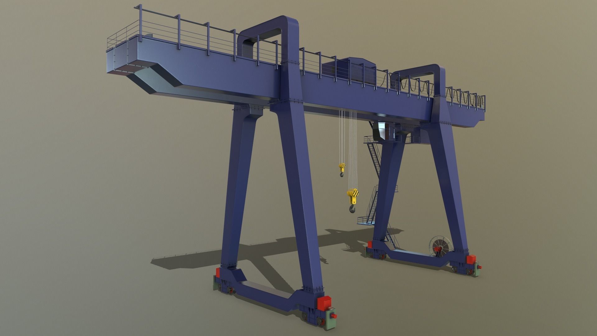 PBR Double Girder Gantry Crane V1 - Multi color Pack 3D Model Collection_80