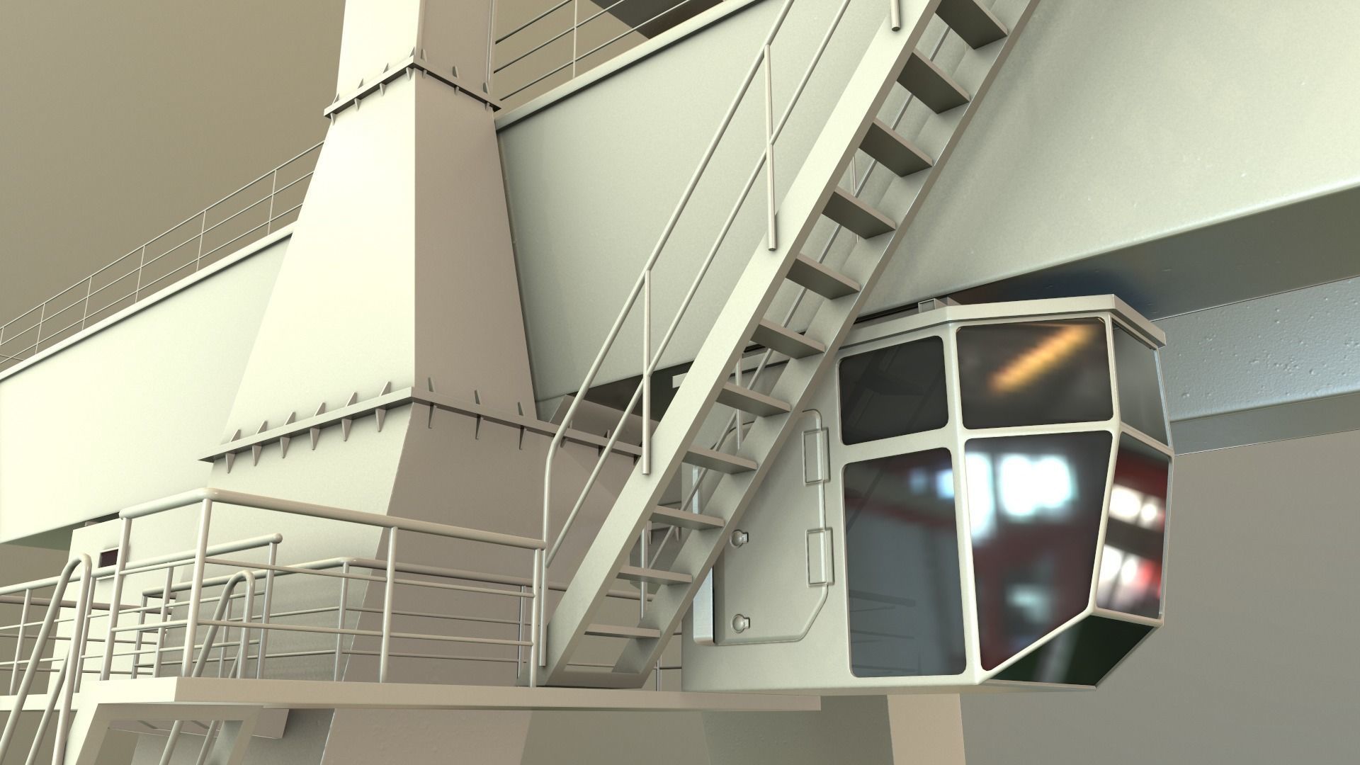 PBR Double Girder Gantry Crane V1 - Multi color Pack 3D Model Collection_68