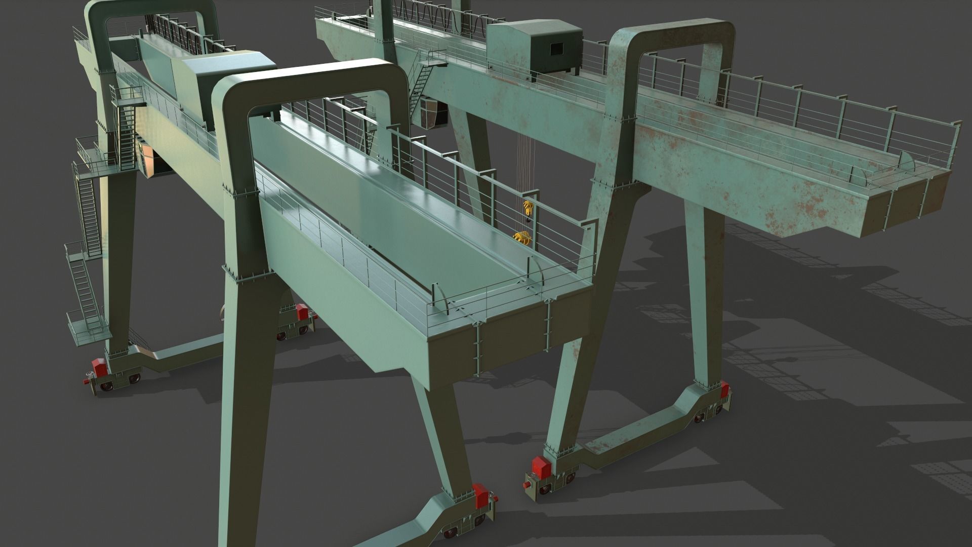 PBR Double Girder Gantry Crane V1 - Multi color Pack 3D Model Collection_25