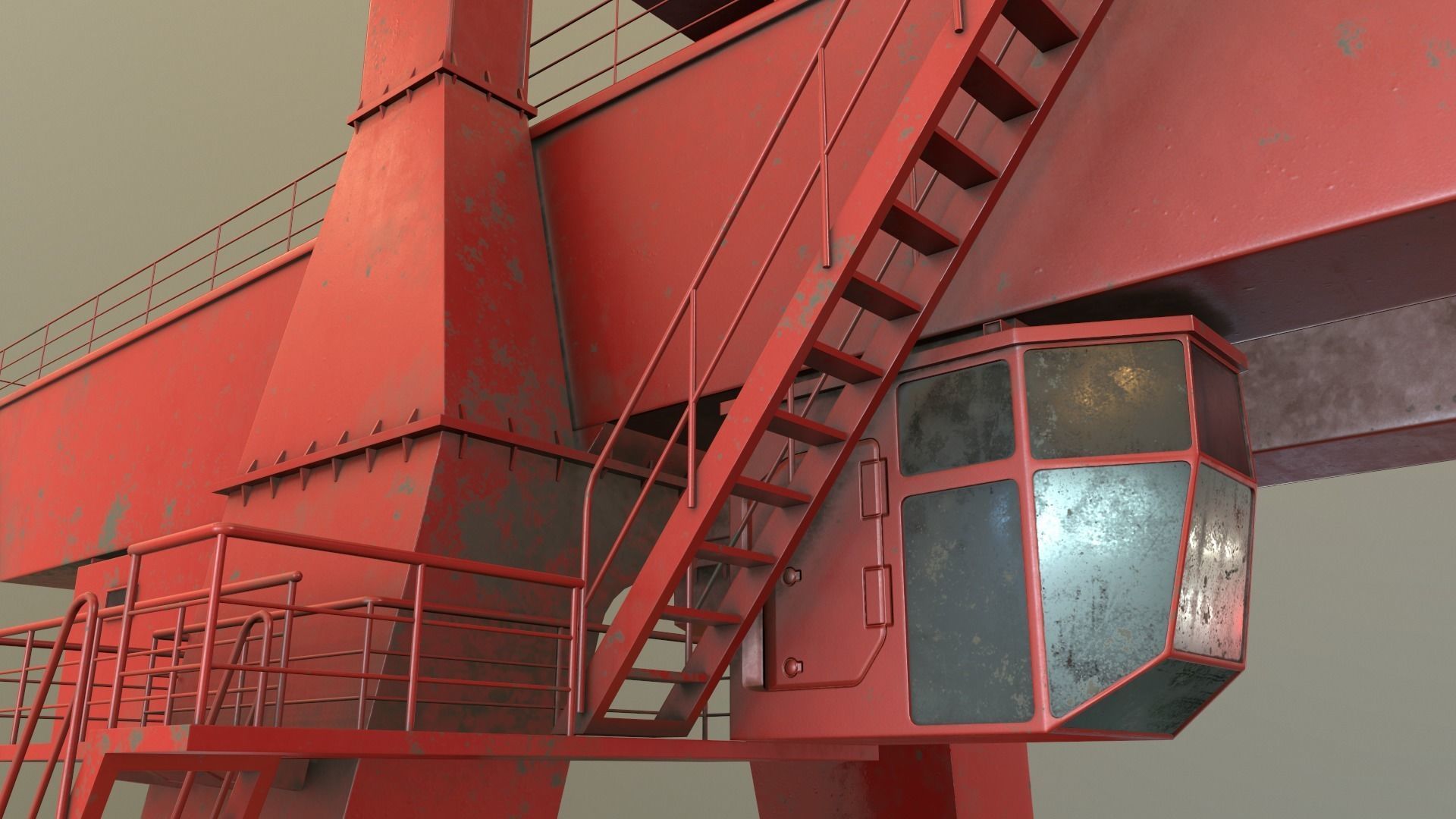 PBR Double Girder Gantry Crane V1 - Multi color Pack 3D Model Collection_67