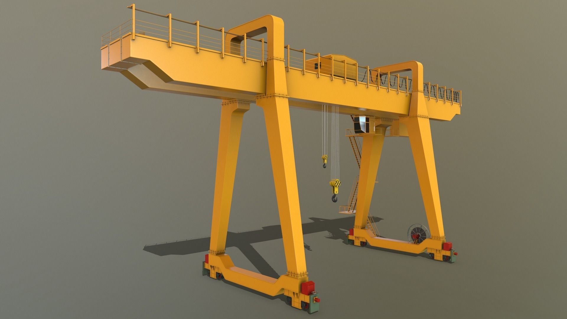PBR Double Girder Gantry Crane V1 - Multi color Pack 3D Model Collection_90