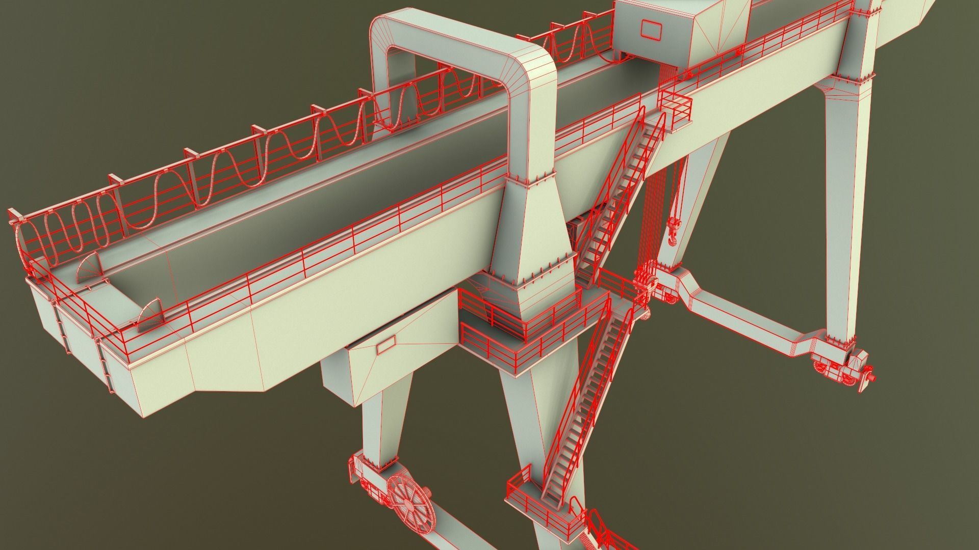 PBR Double Girder Gantry Crane V1 - Multi color Pack 3D Model Collection_101