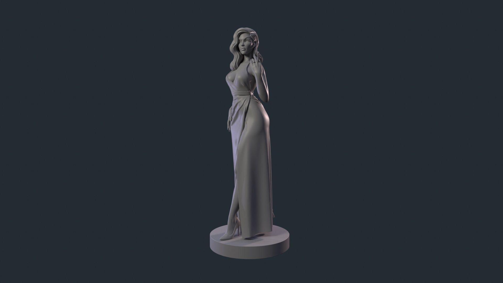 Noir woman 3D print model_3