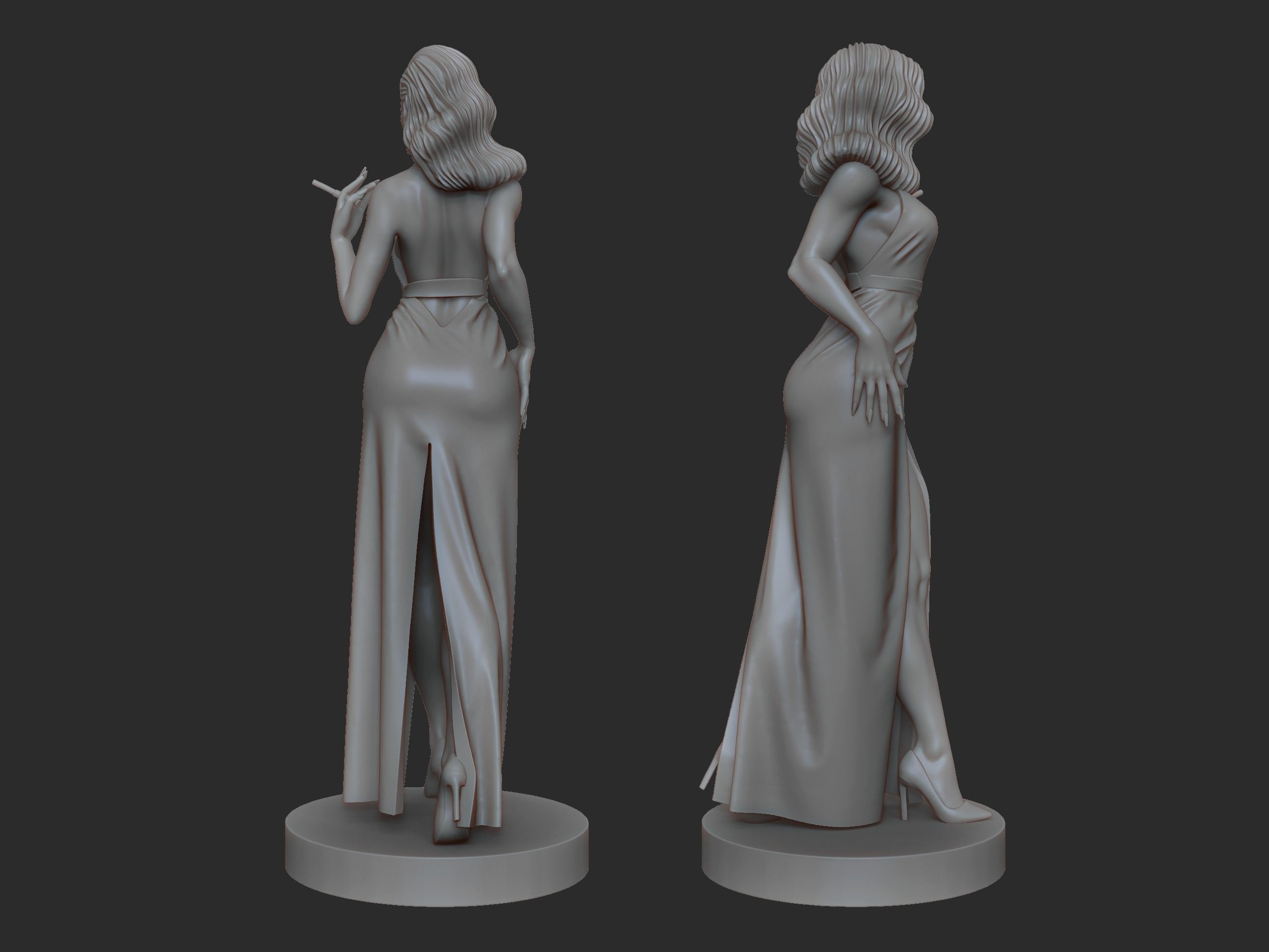 Noir woman 3D print model_1